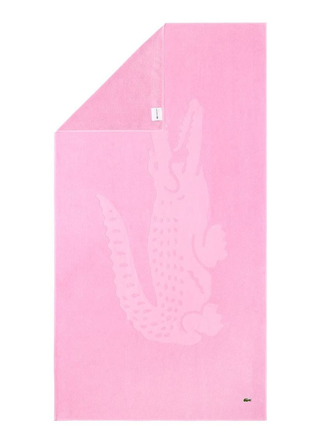 Lacoste L Sport strandlaken van  katoen - 90 x 160 cm  - voorkant 3 lichtroze