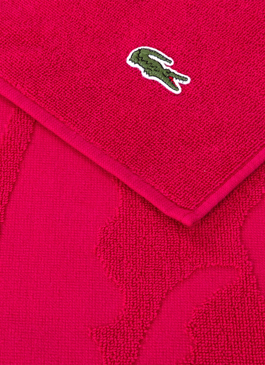 Lacoste L Sport strandlaken van  katoen - 90 x 160 cm  - achterkant roze