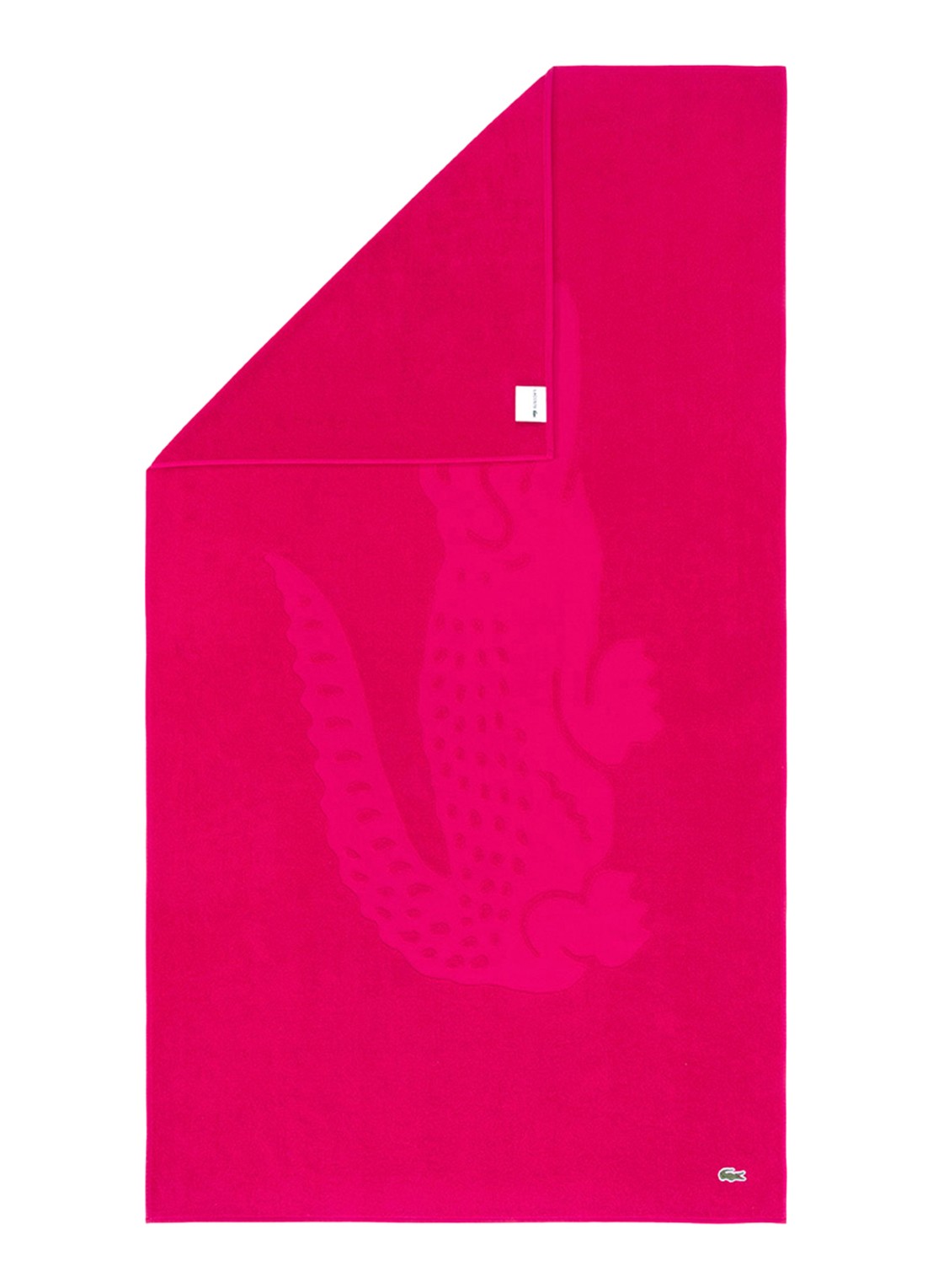 Lacoste L Sport strandlaken van  katoen - 90 x 160 cm  - voorkant 3 roze