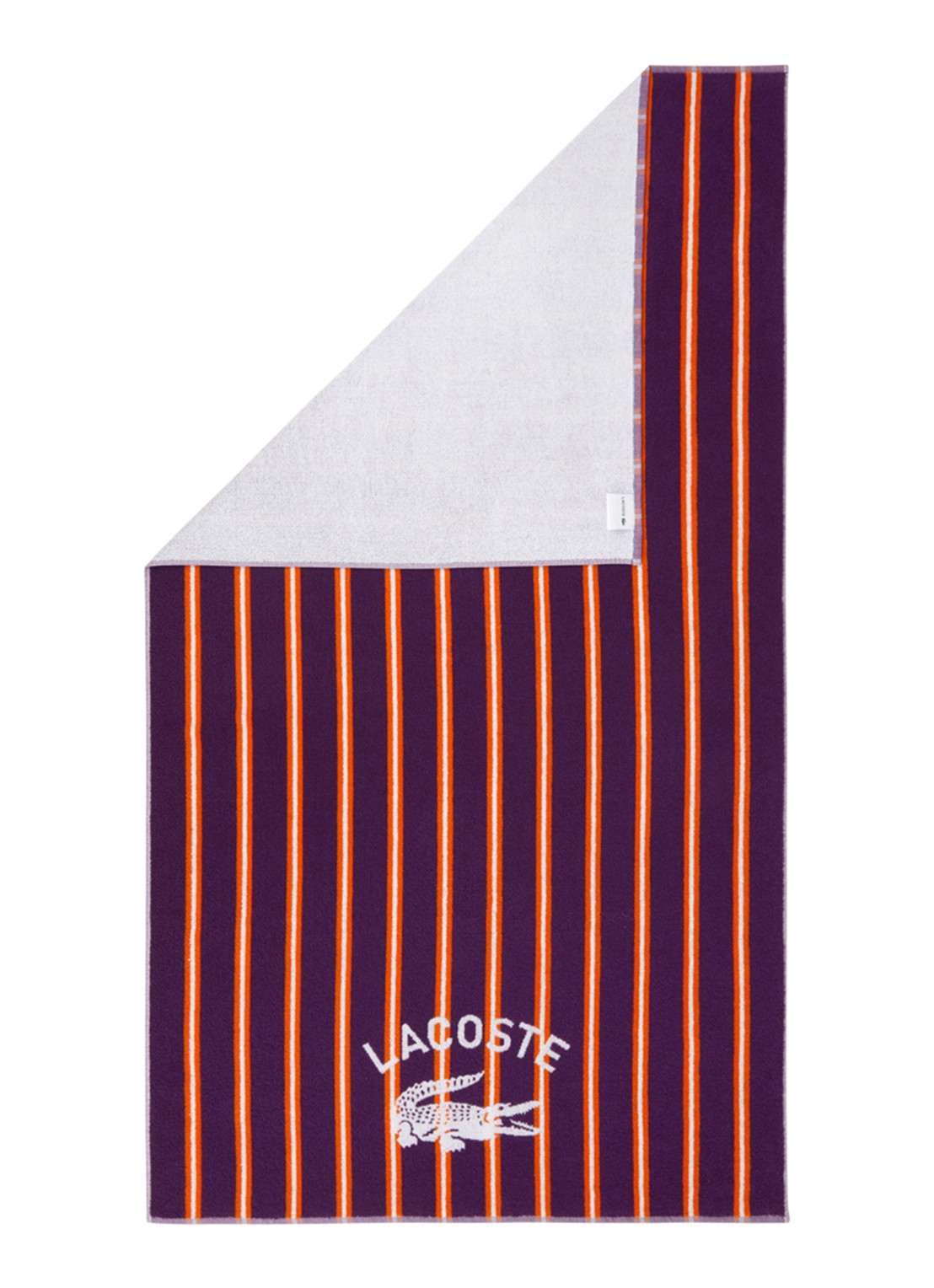 Lacoste L Sunstripe strandlaken - 90 x 160 cm - voorkant 2 aubergine