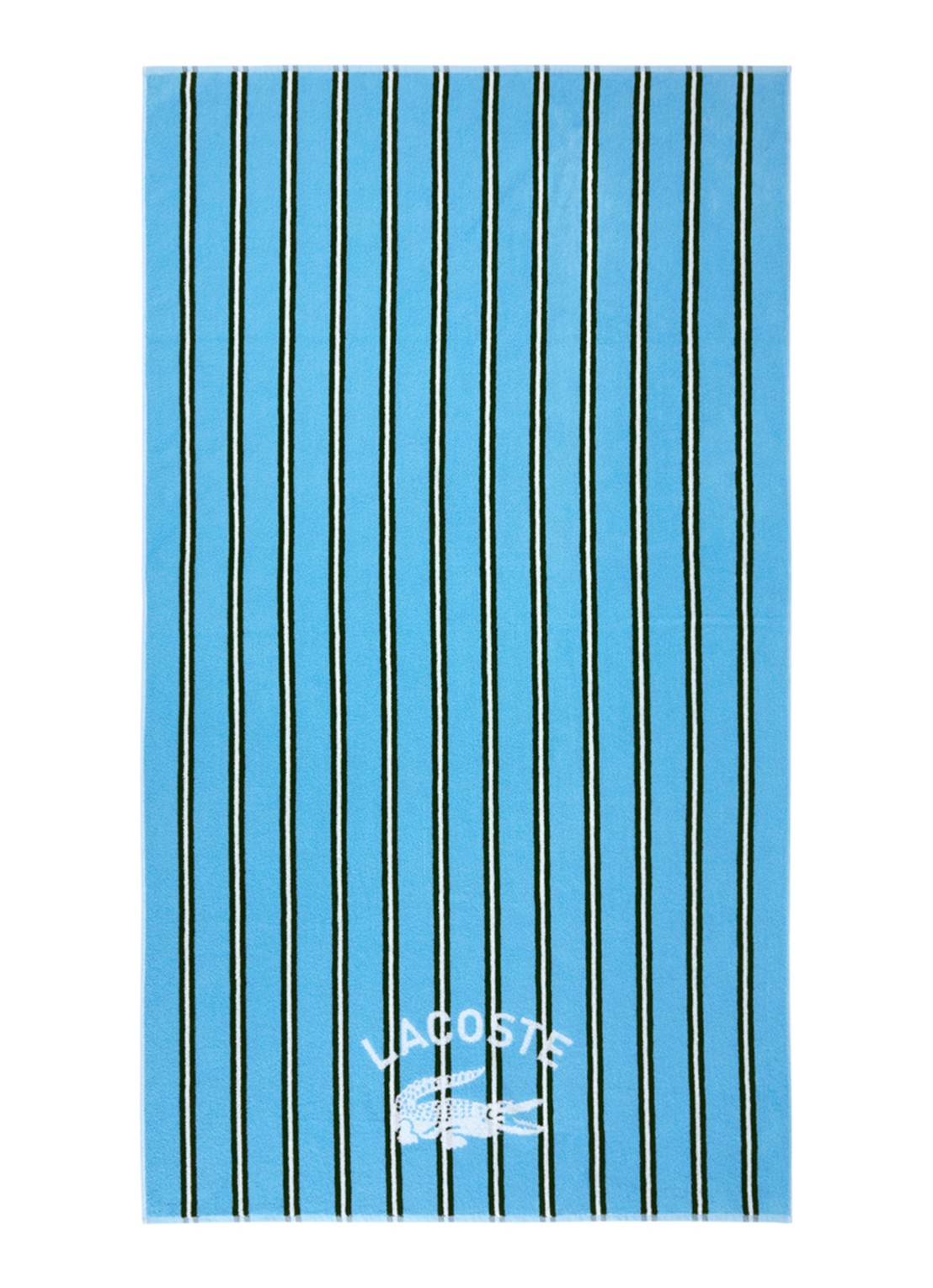 Lacoste L Sunstripe strandlaken - 90 x 160 cm - voorkant blauw