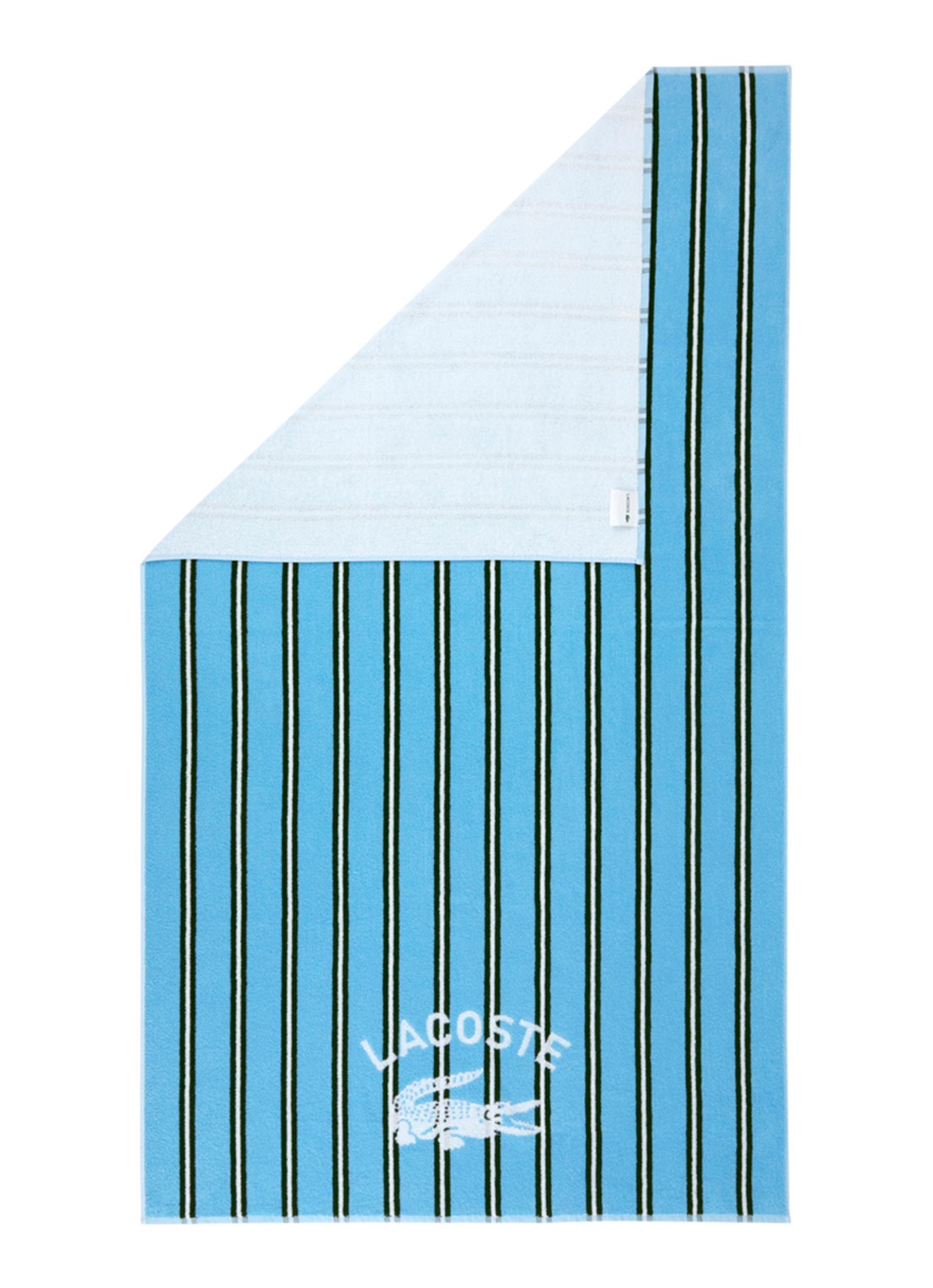 Lacoste L Sunstripe strandlaken - 90 x 160 cm - voorkant 2 blauw