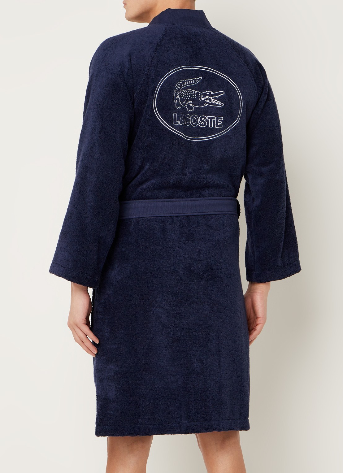 Lacoste LDEFILE badjas - unisex - achterkant donkerblauw