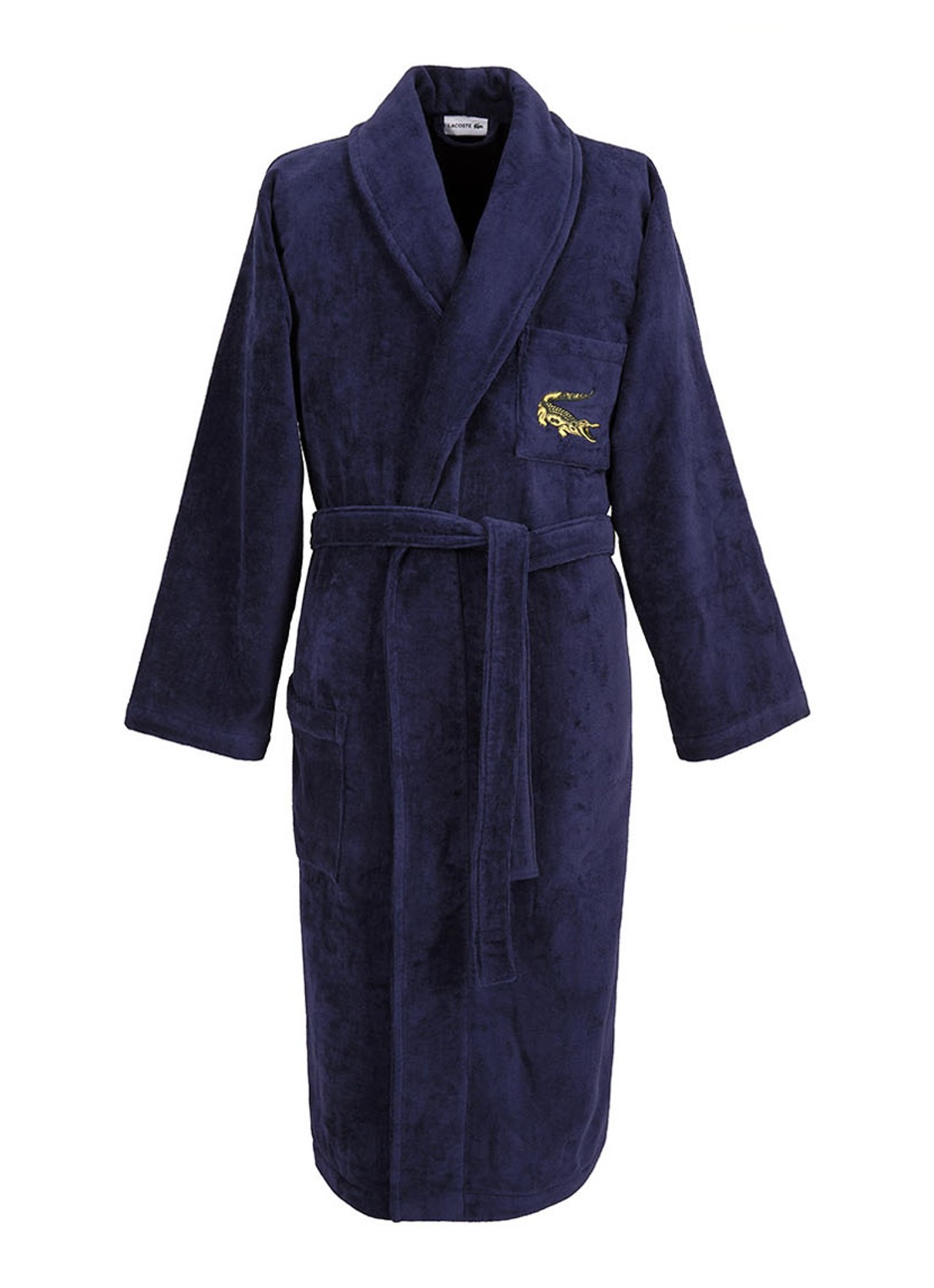 Lacoste Lrene Marine badjas van katoen - voorkant donkerblauw