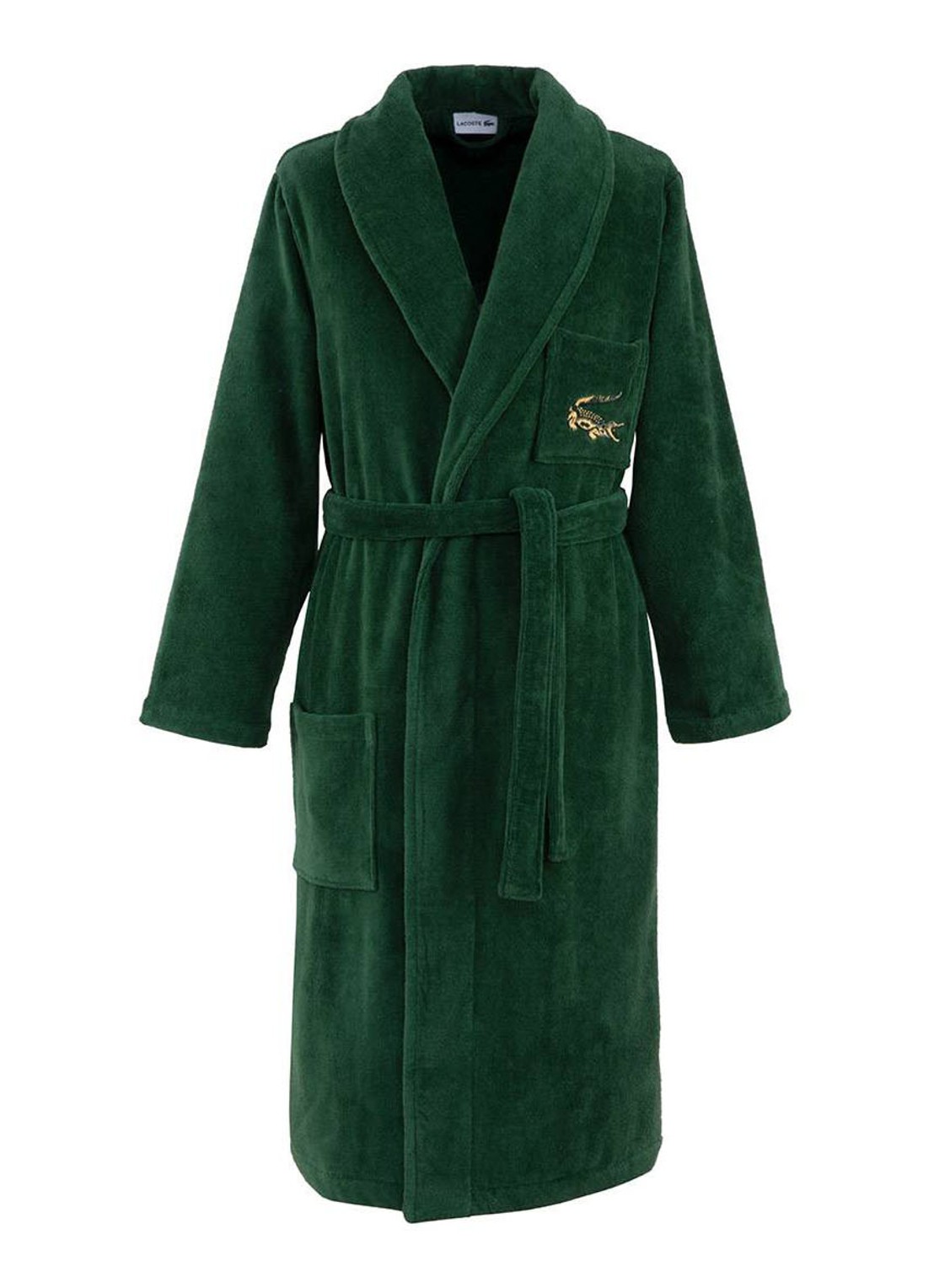 Lacoste Lrene Marine badjas van katoen - voorkant 4 bronsgroen