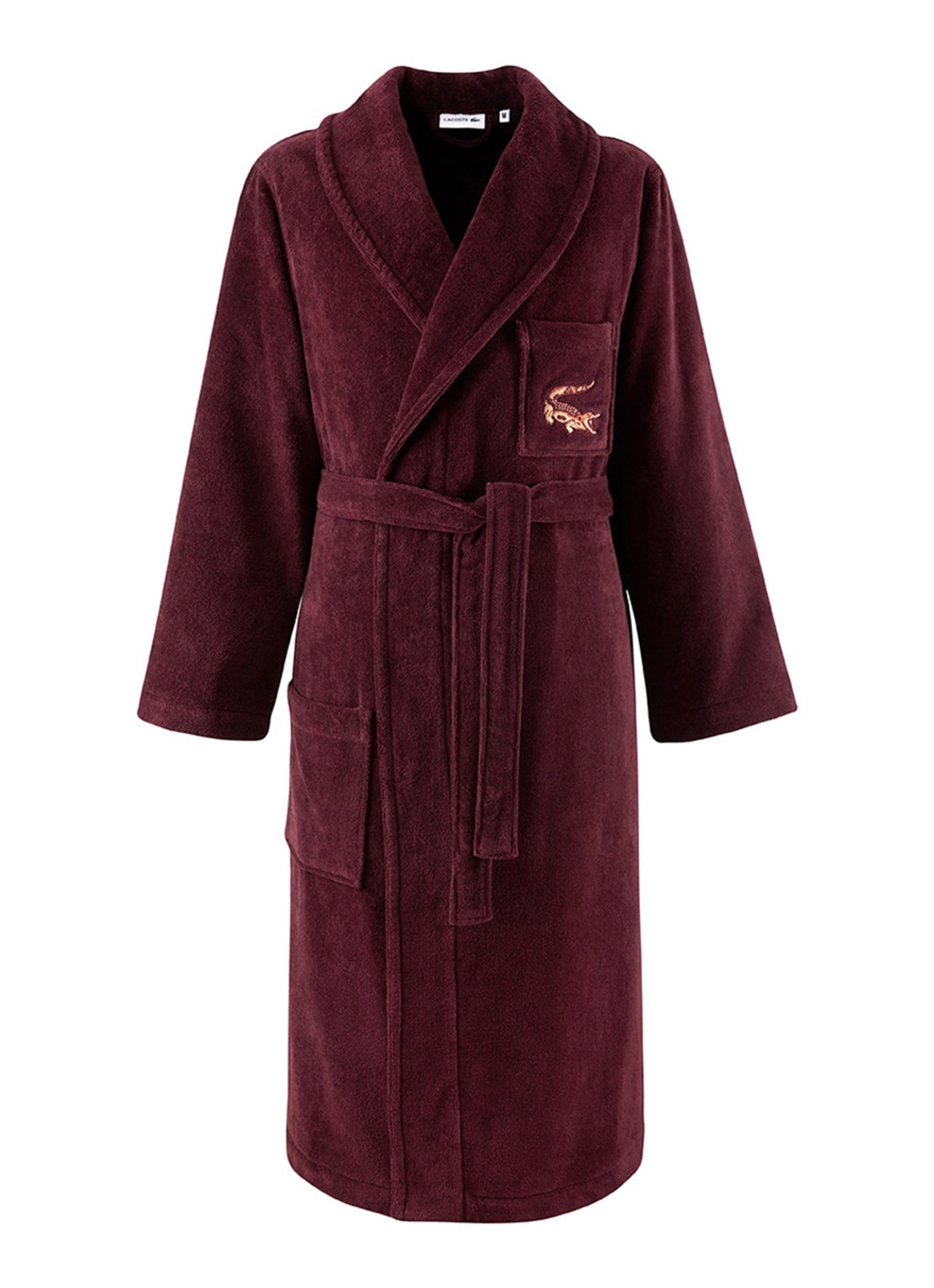 Lacoste Lrene Marine badjas van katoen - voorkant 10 bordeauxrood