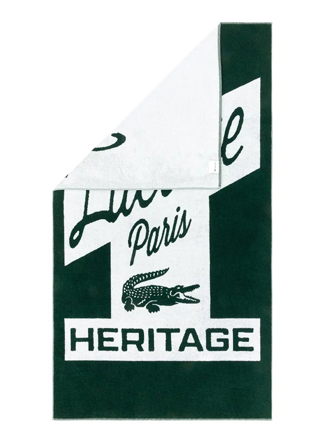 Lacoste Lretro badlaken 90 x 160 cm - voorkant 3 bronsgroen