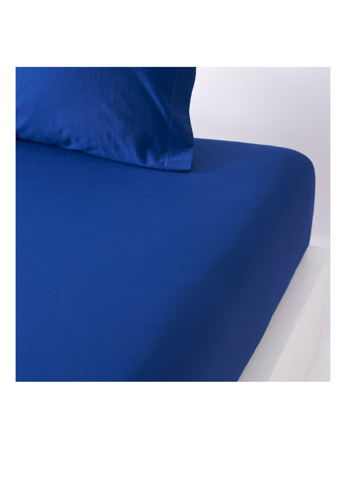 Lacoste Marine hoeslaken van  katoen - voorkant 3 donkerblauw