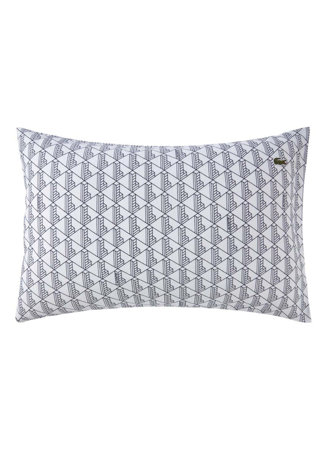 Lacoste Monogram kussensloop van katoen - voorkant 2 donkerblauw