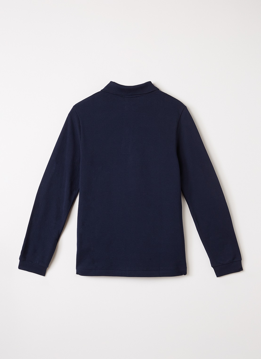 Lacoste Polo van piqué katoen met logo - voorkant 2 donkerblauw
