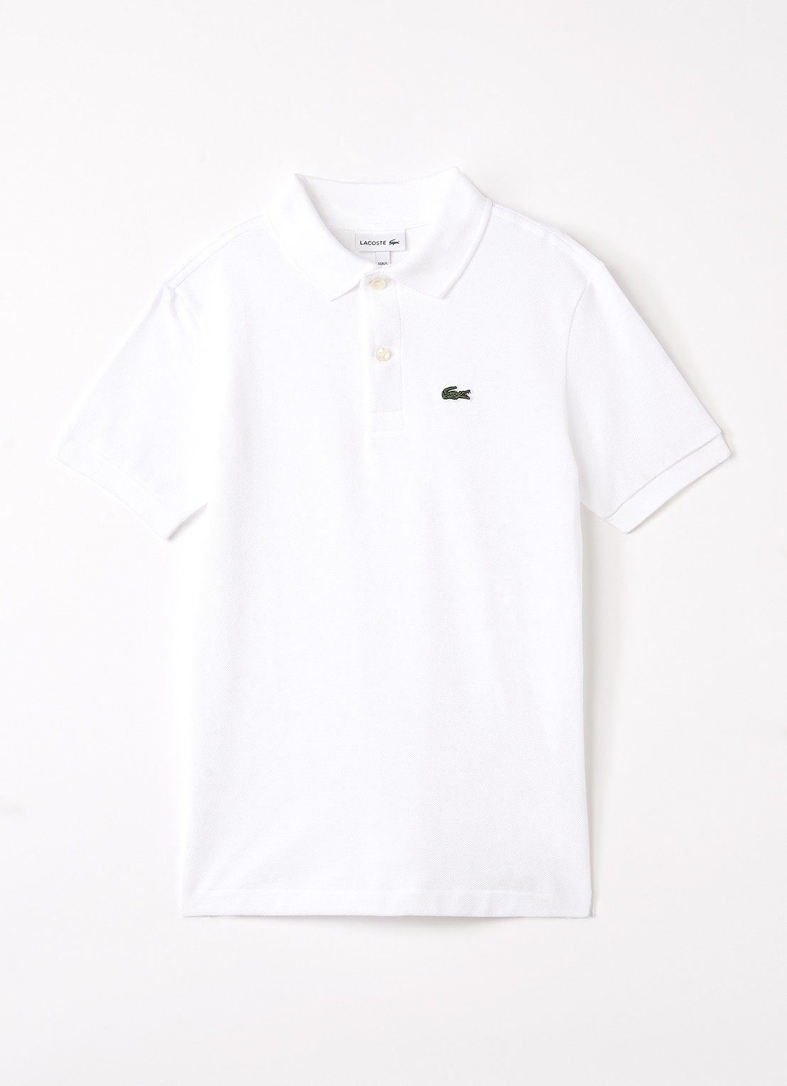Lacoste Polo van piqué katoen met logo - voorkant wit
