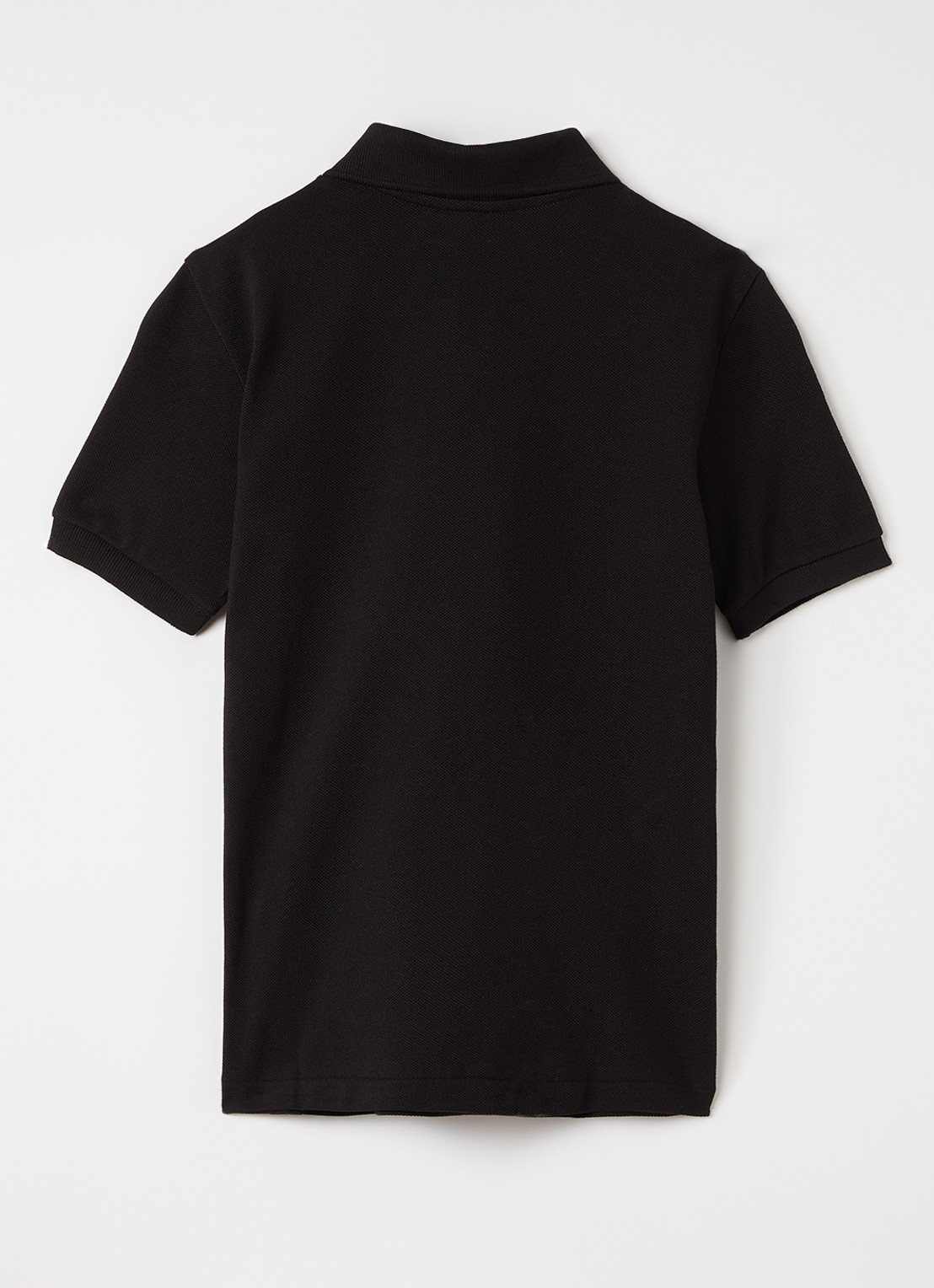 Lacoste Polo van piqué katoen met logo - voorkant 2 zwart