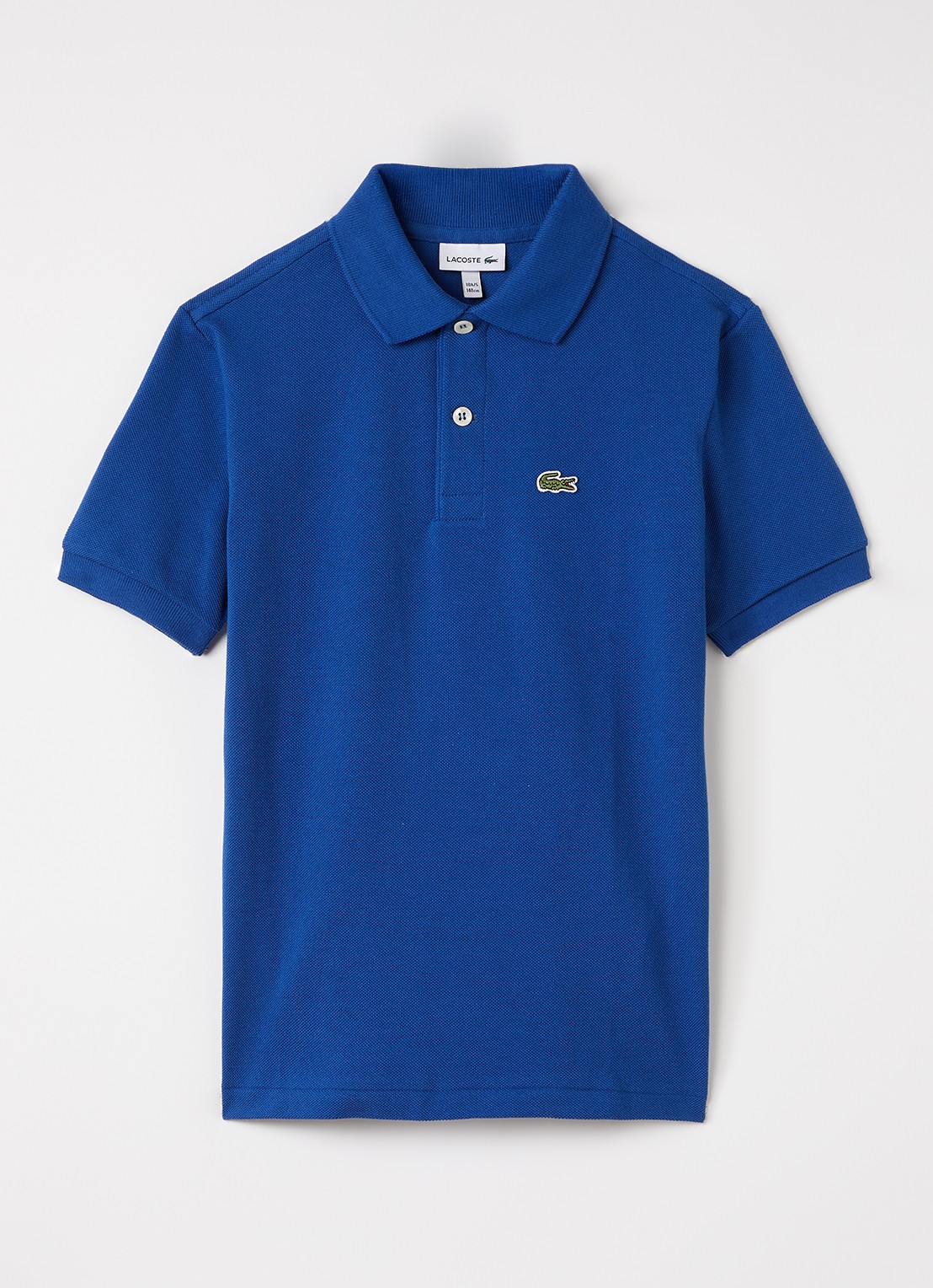 Lacoste Polo van piqué katoen met logo - voorkant kobaltblauw