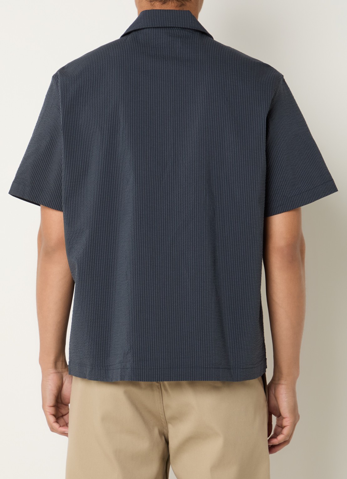 Lacoste Regular fit overhemd met streepprint en logo - achterkant 4 antraciet