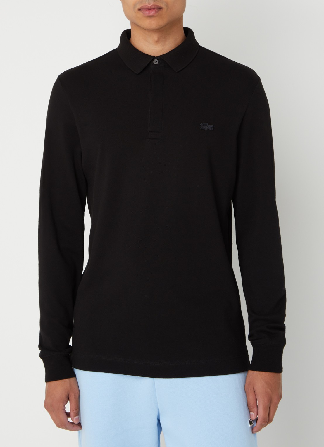 Lacoste Regular fit polo met logoborduring - detail 3 zwart
