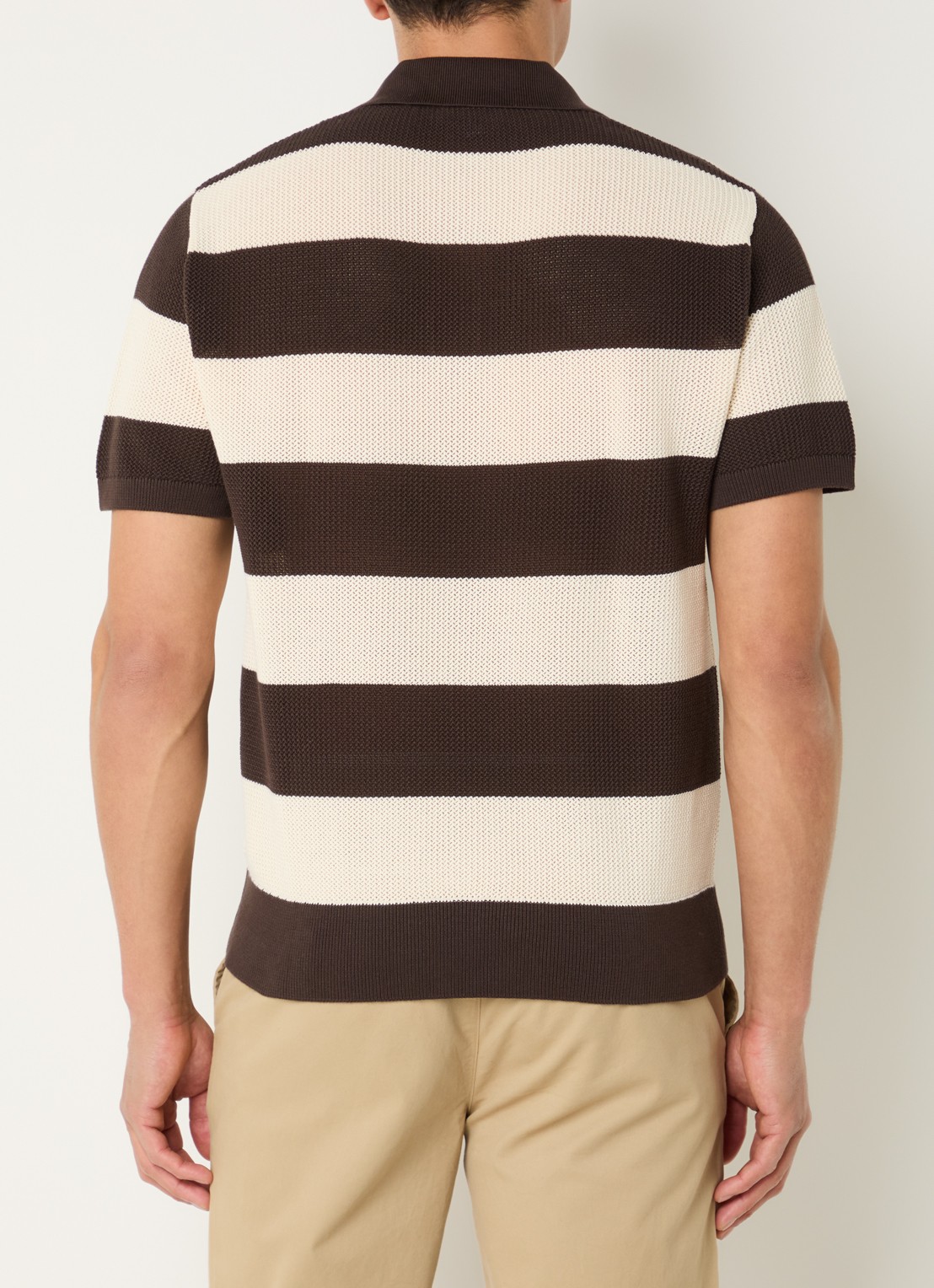 Lacoste Regular fit polo met structuur - achterkant 3 beige