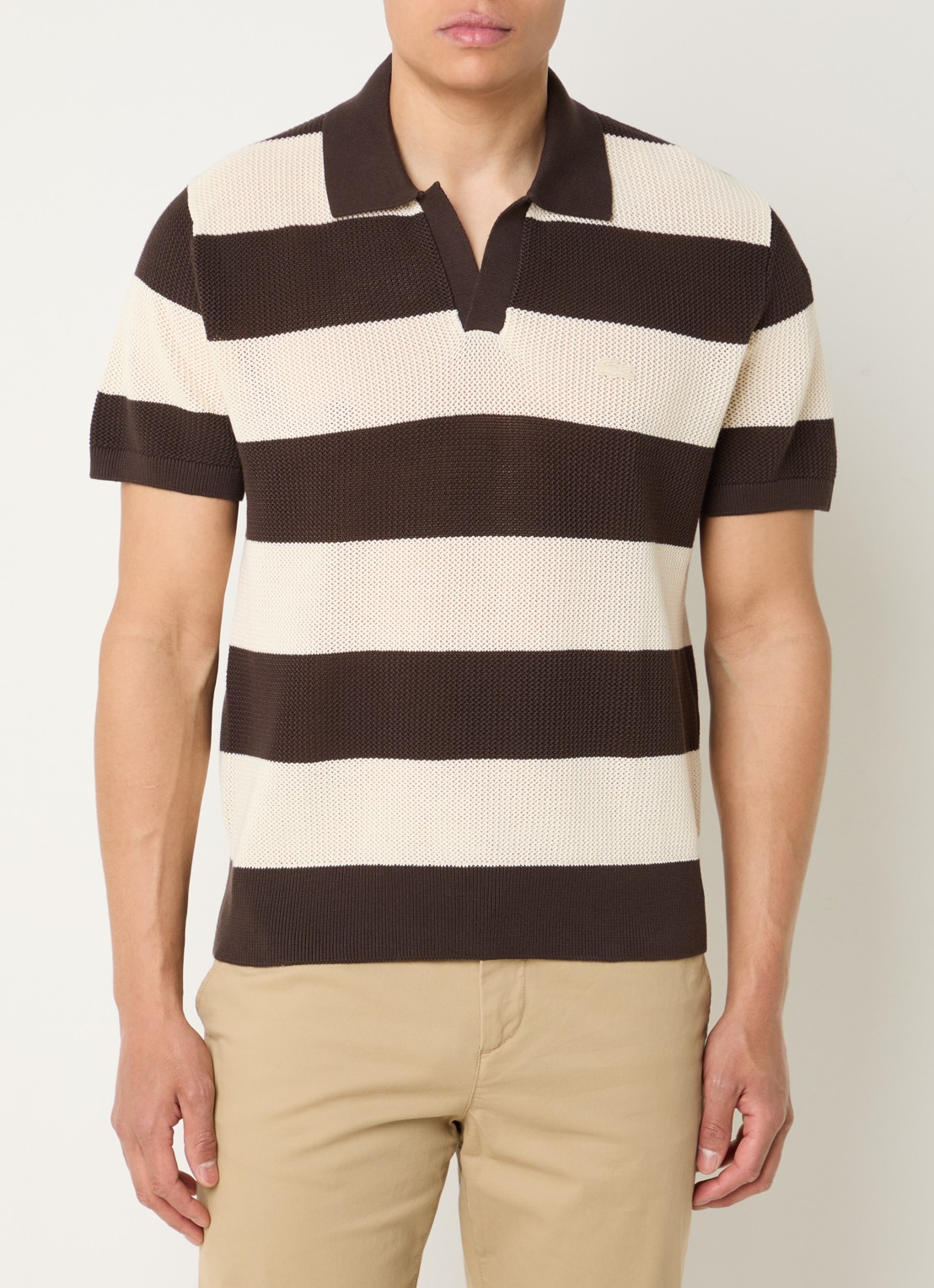 Lacoste Regular fit polo met structuur - detail 4 beige