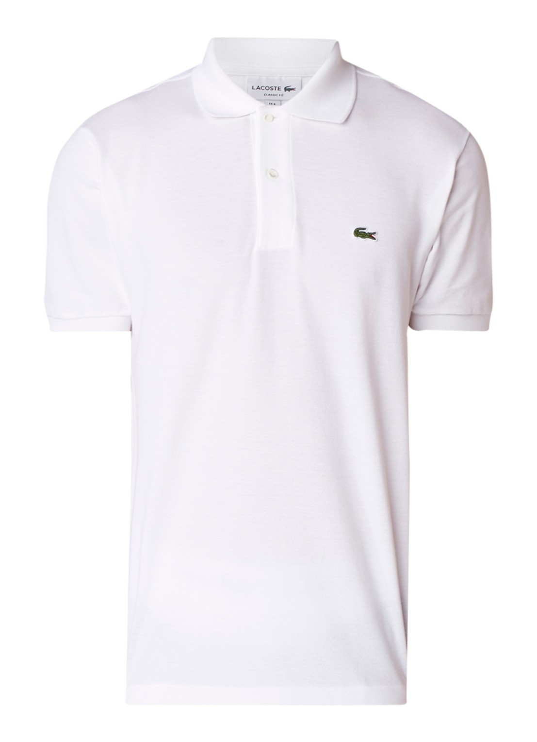 Lacoste Regular fit polo van piqué katoen - voorkant wit