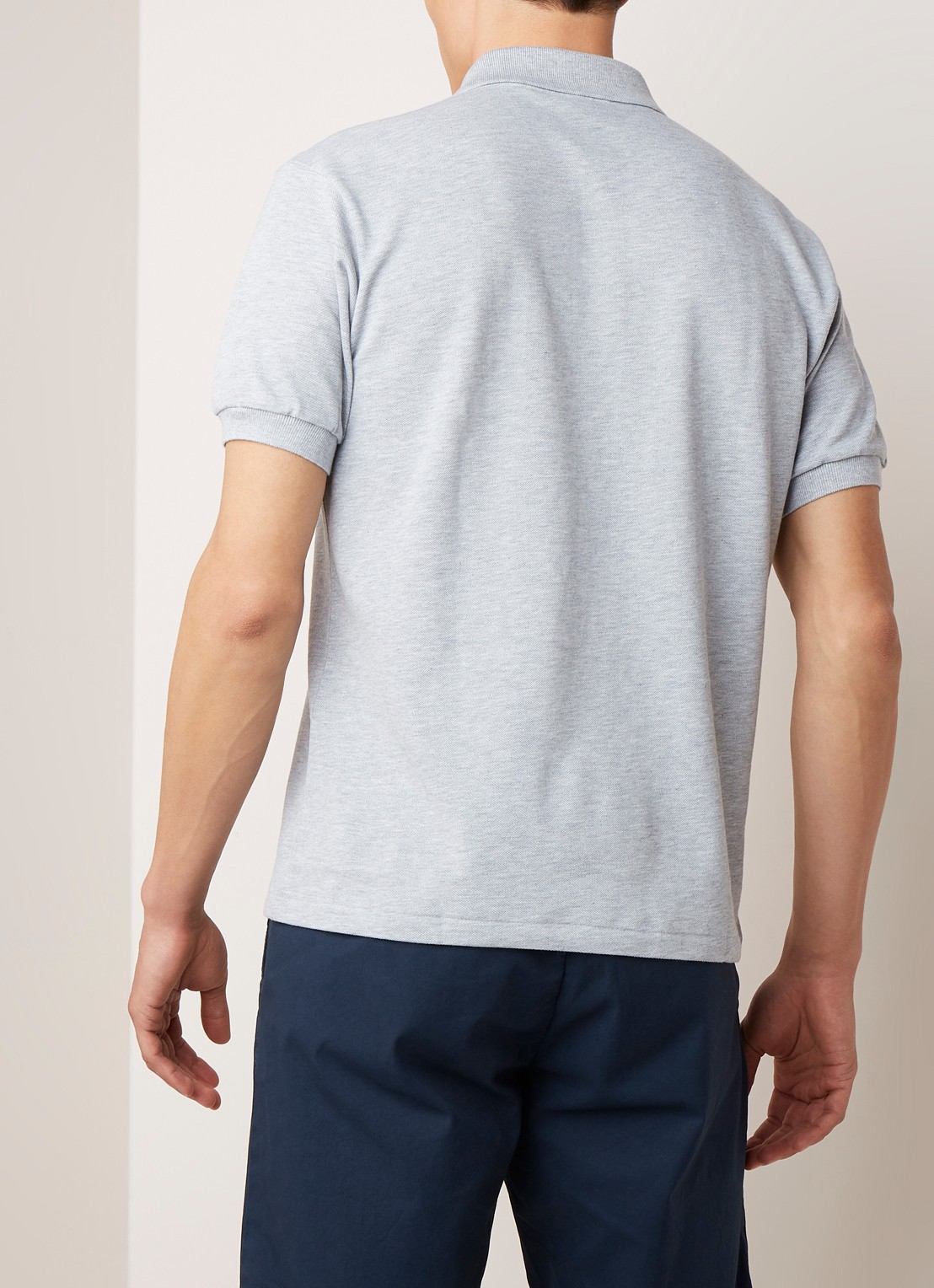 Lacoste Regular fit polo van piqué katoen  - achterkant lichtgrijs
