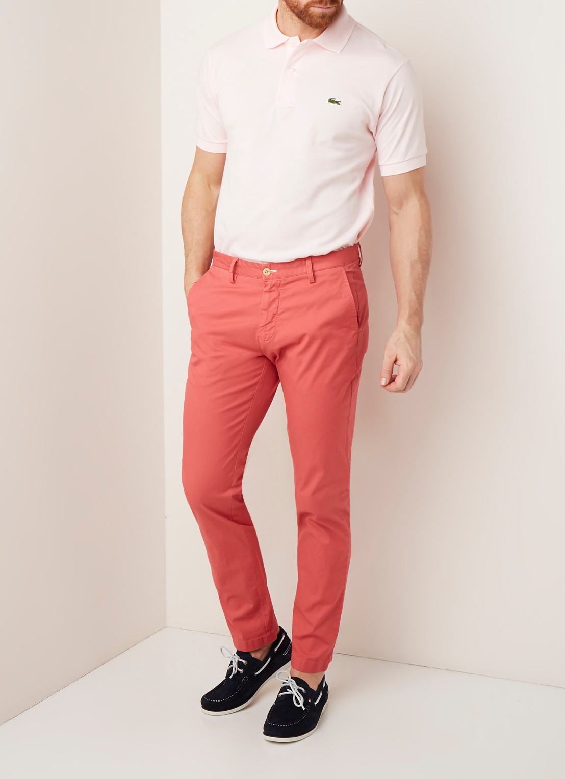 Lacoste Regular fit polo van piqué katoen - voorkant 4 lichtroze