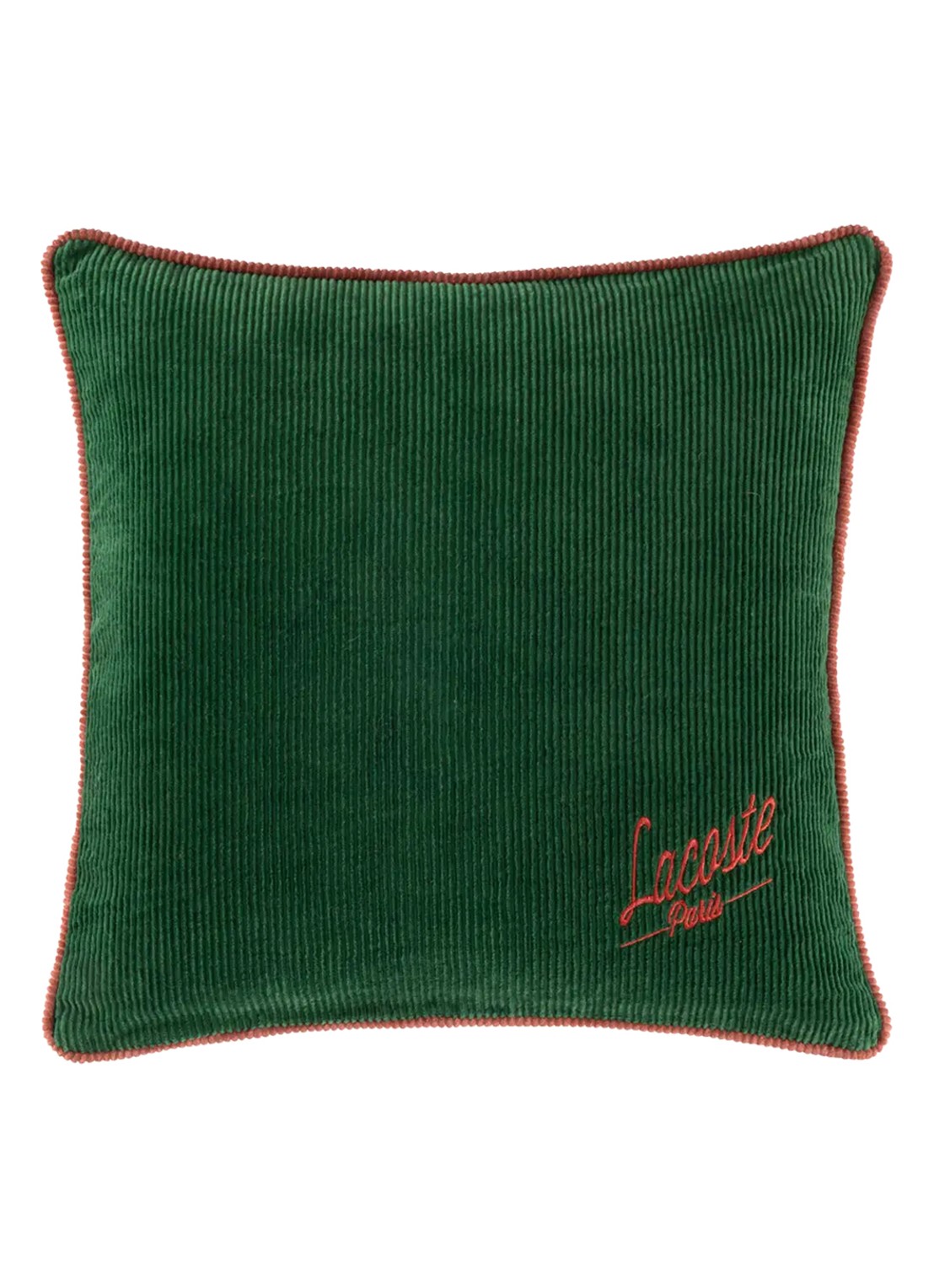 Lacoste Sierkussen 45 x 45 cm - voorkant 3 bronsgroen