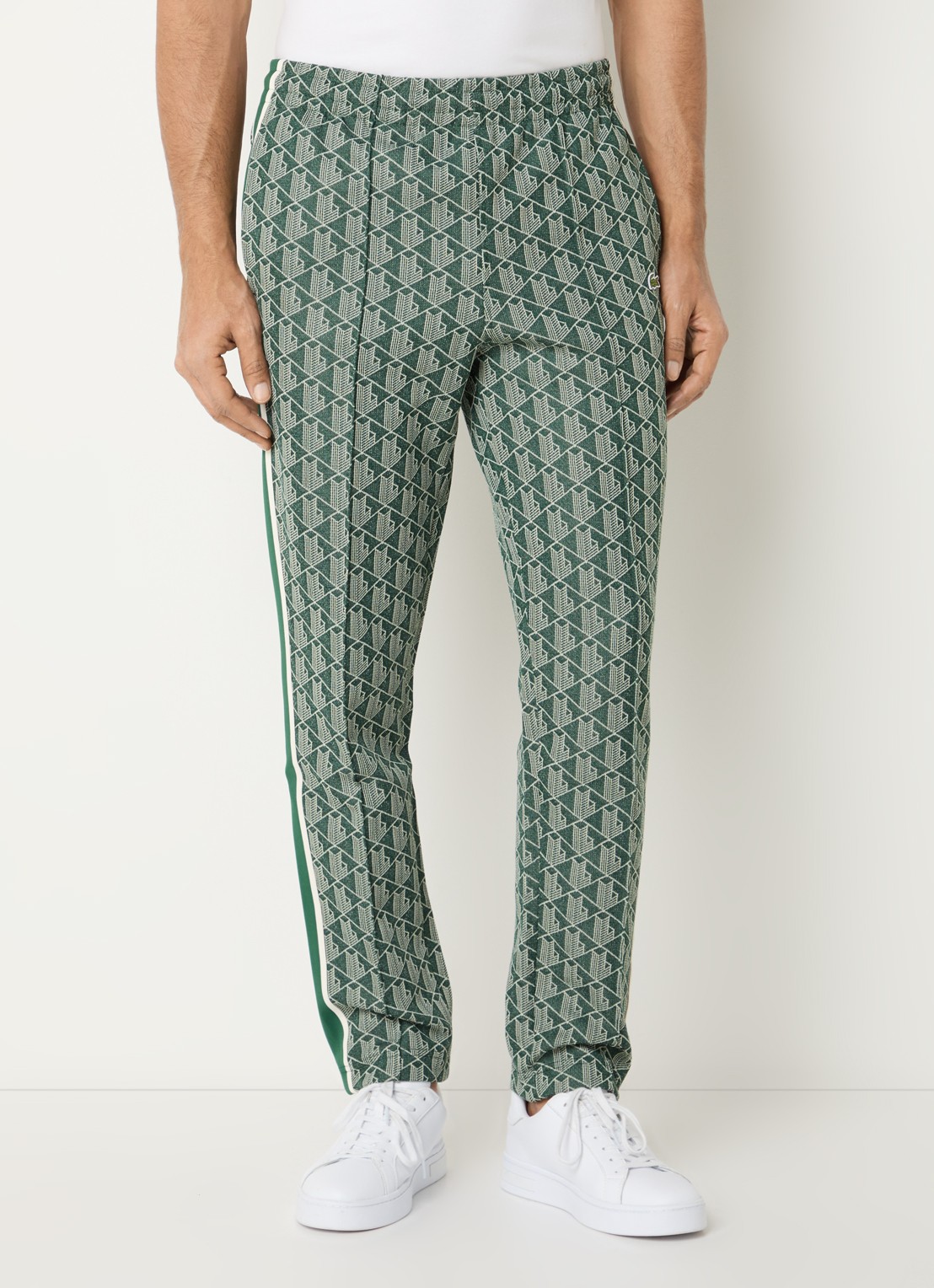 Lacoste Slim fit joggingsbroek met print en steekzakken - detail 3 groen