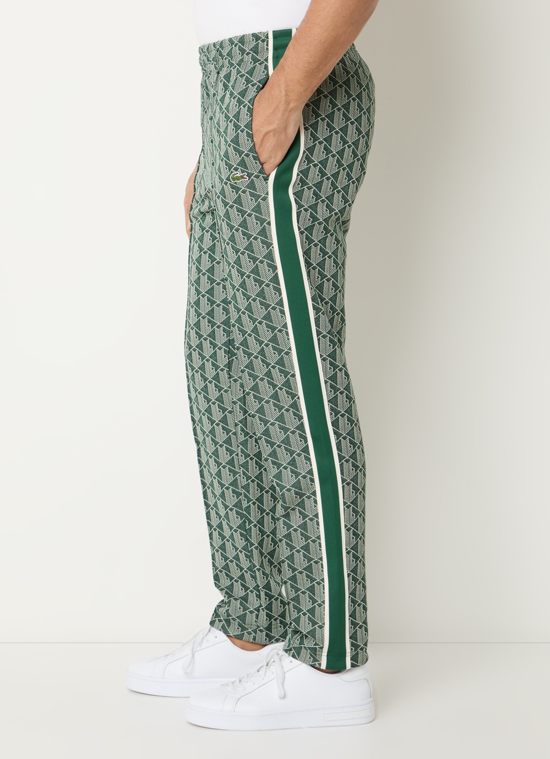 Lacoste Slim fit joggingsbroek met print en steekzakken - detail 4 groen
