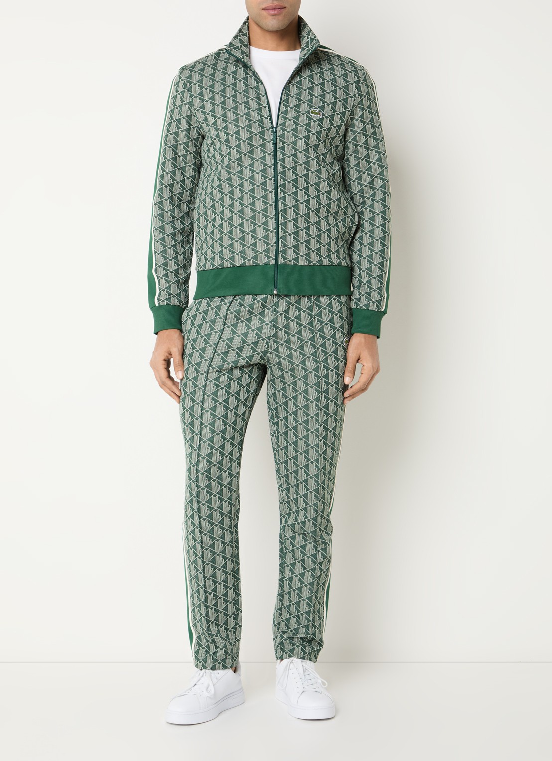 Lacoste Slim fit joggingsbroek met print en steekzakken - voorkant 2 groen