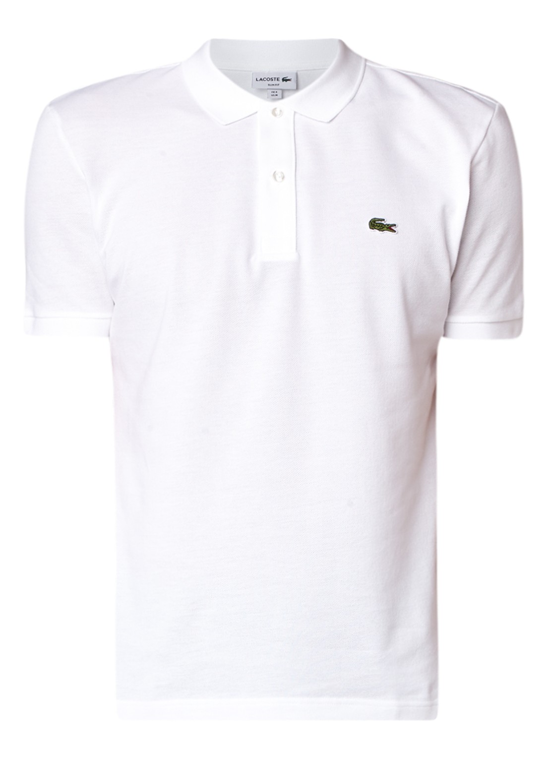 Lacoste Slim fit polo van piqué katoen - voorkant 3 wit