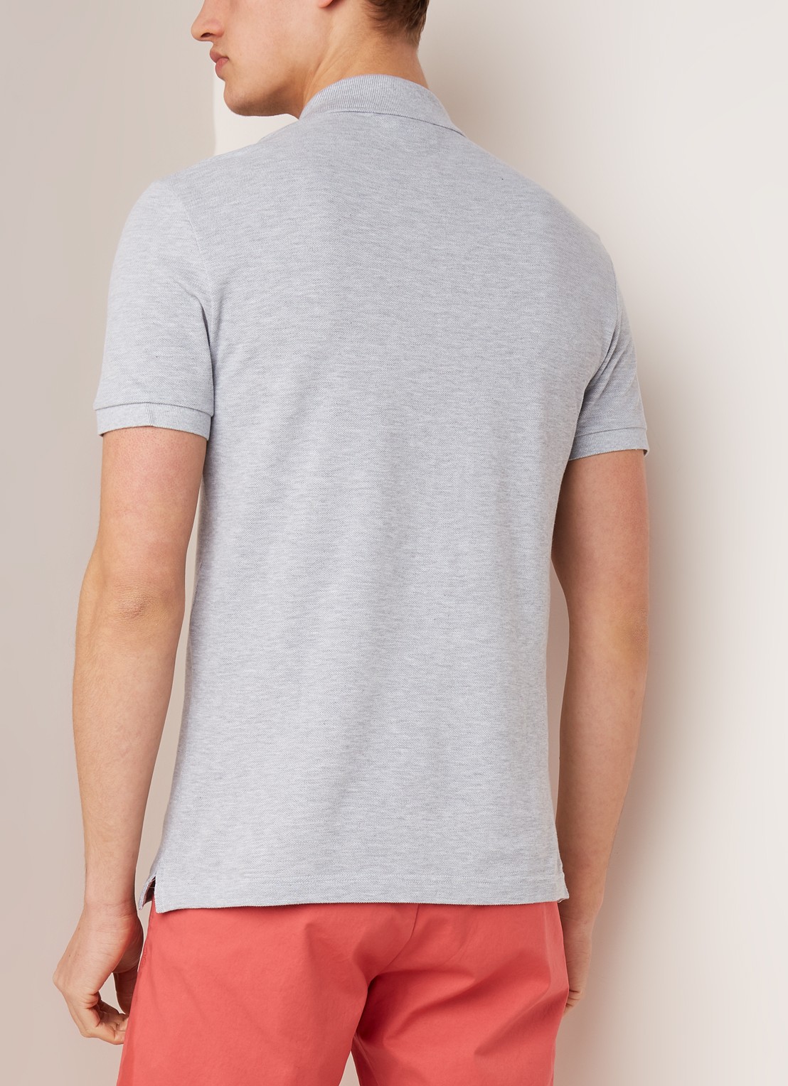 Lacoste Slim fit polo van piqué katoen - achterkant lichtgrijs