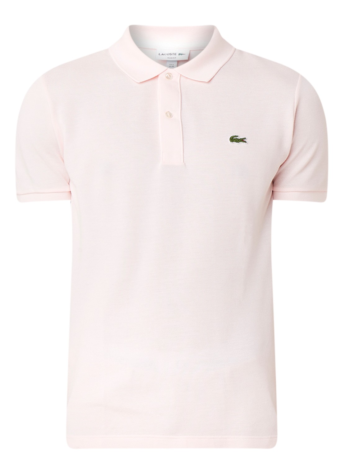 Lacoste Slim fit polo van piqué katoen - voorkant 3 lichtroze