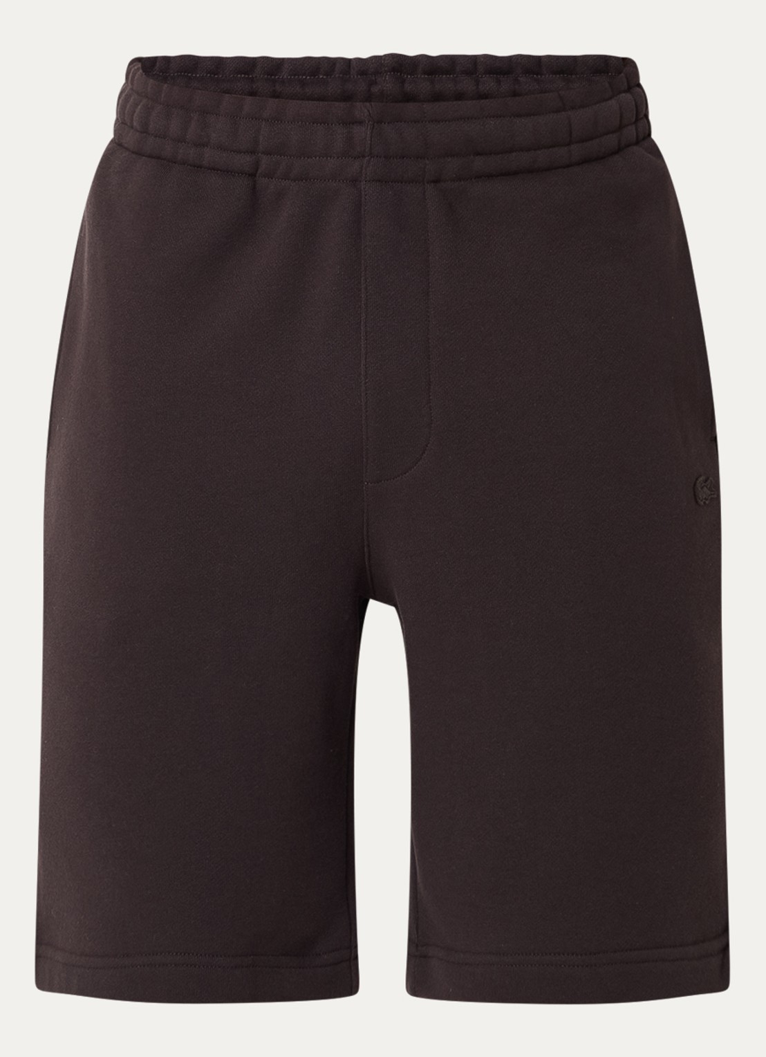 Lacoste Straight fit korte joggingbroek met logo en steekzakken - voorkant 2 donkerbruin