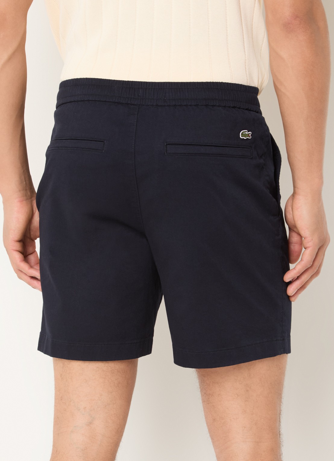 Lacoste Straight fit korte joggingbroek met logo en steekzakken - achterkant 4 donkerblauw