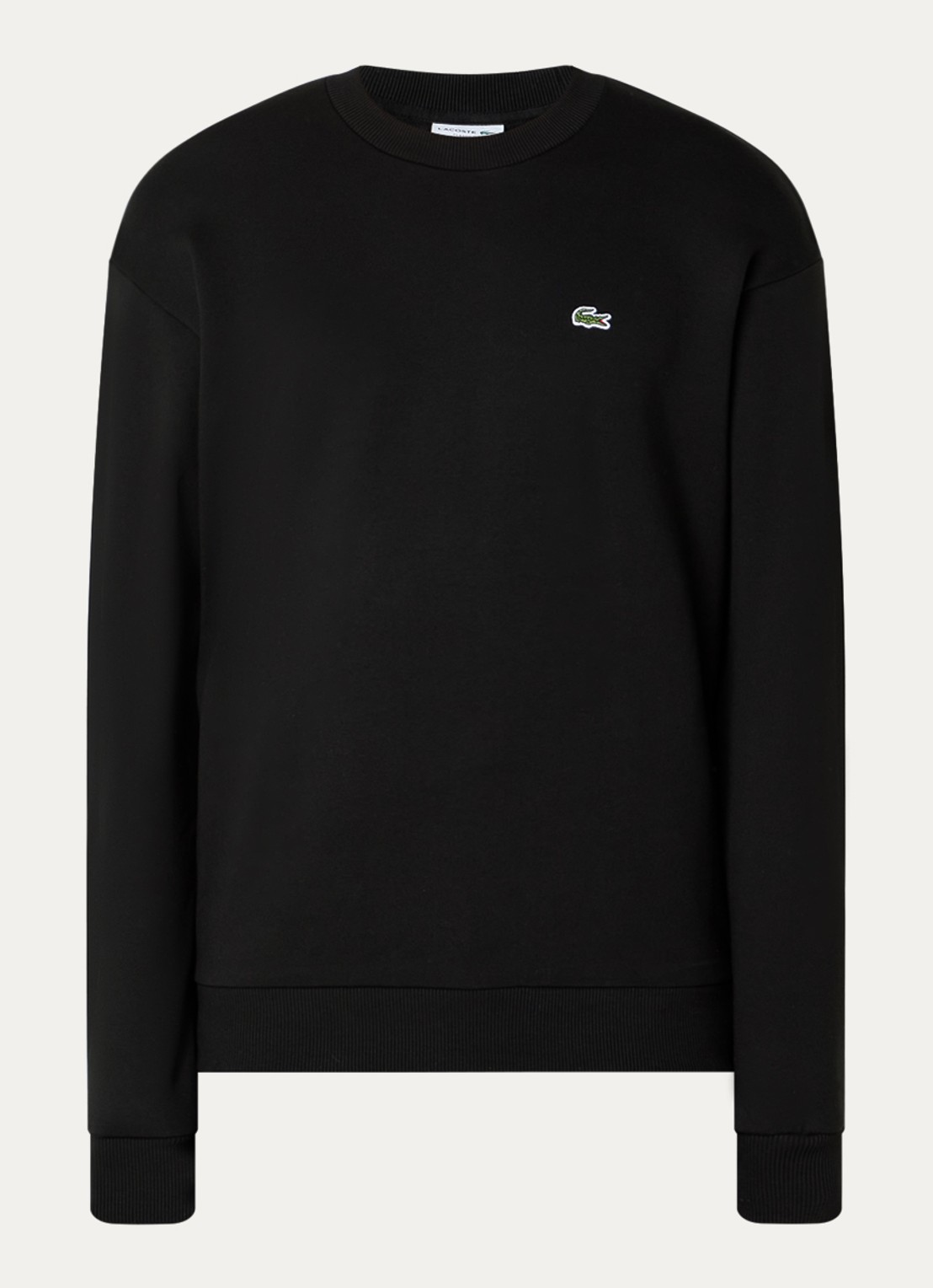 Lacoste Sweater met logo en ronde hals - voorkant 2 zwart