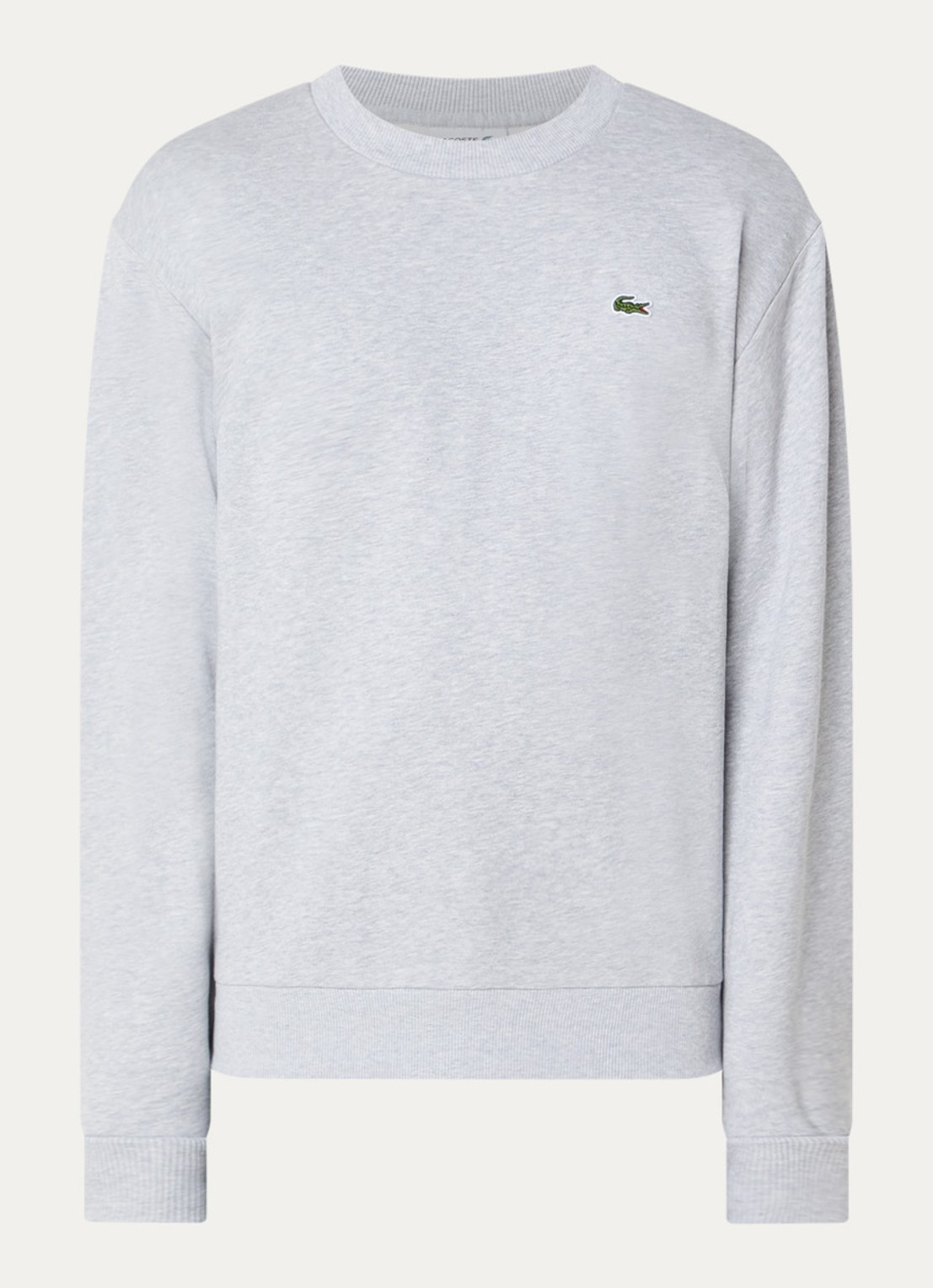 Lacoste Sweater met logo en ronde hals - voorkant 3 grijsmele