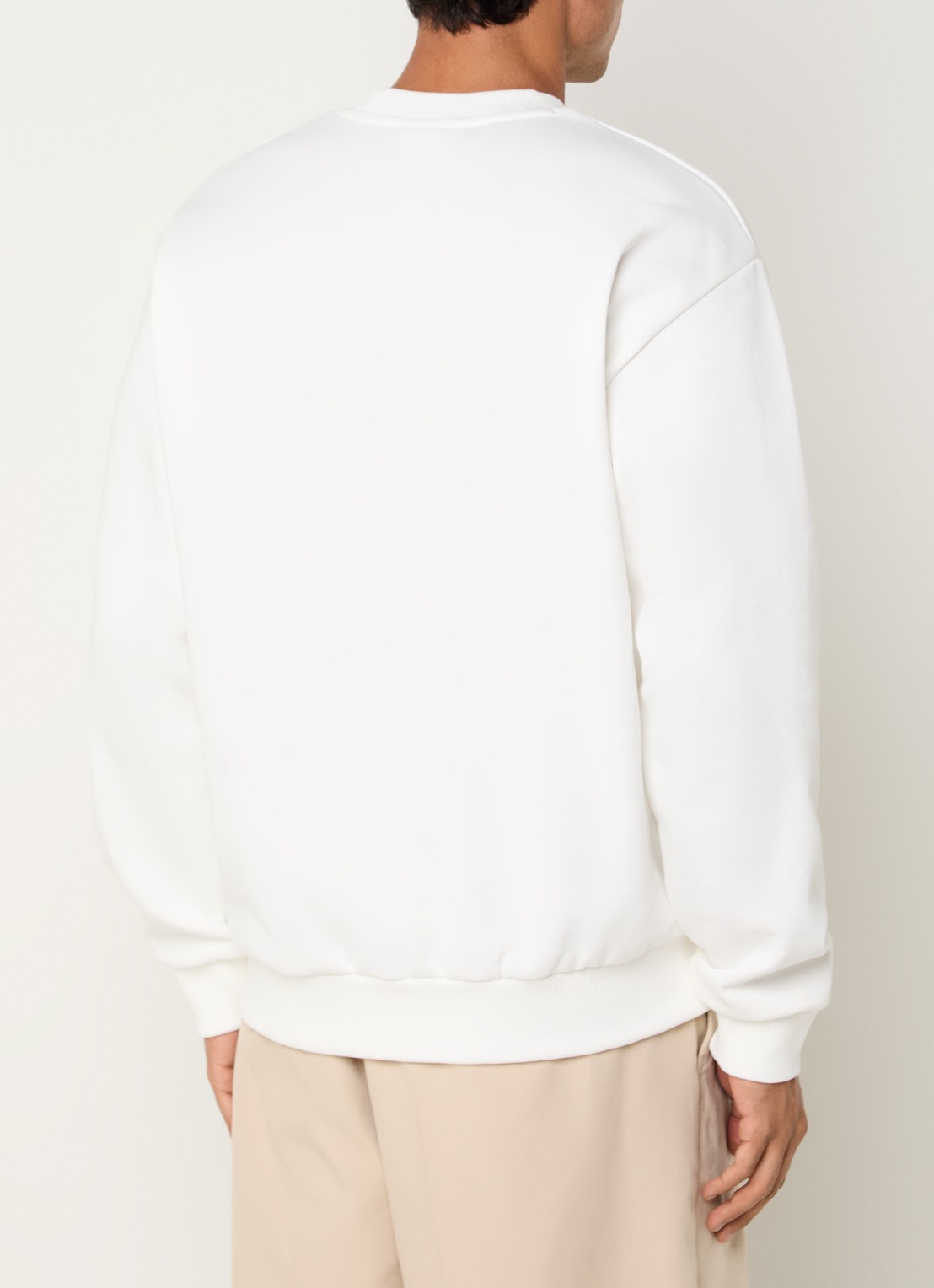 Lacoste Sweater met logo en ronde hals - achterkant wit