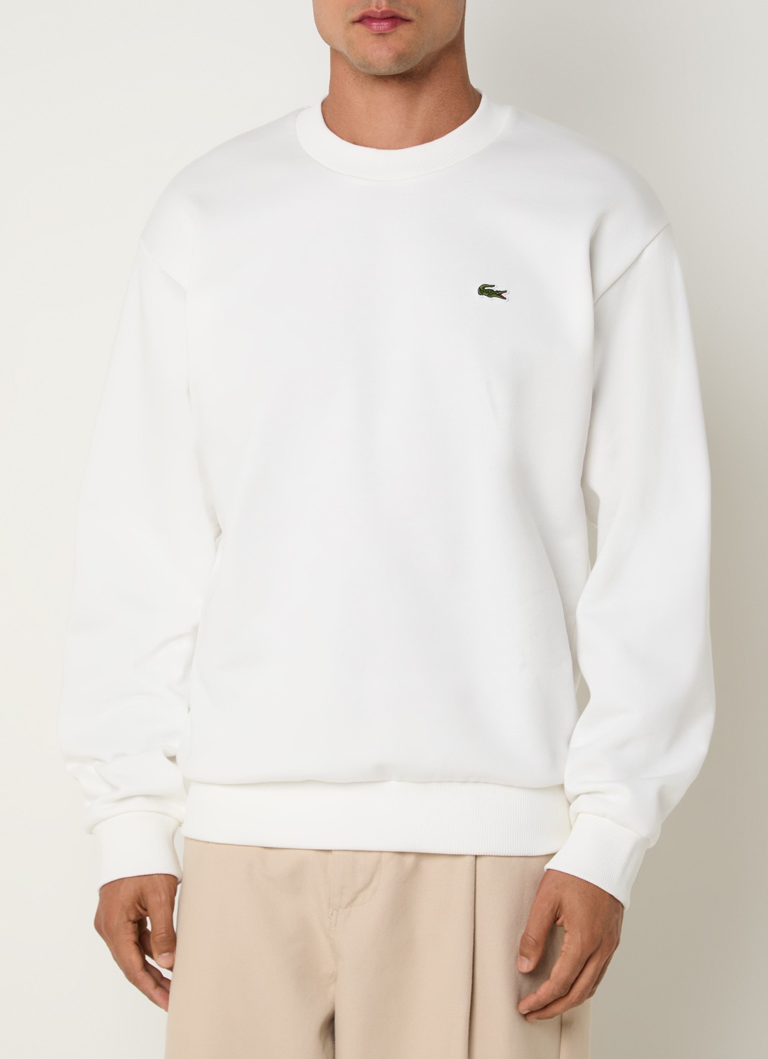 Lacoste Sweater met logo en ronde hals - detail 2 wit