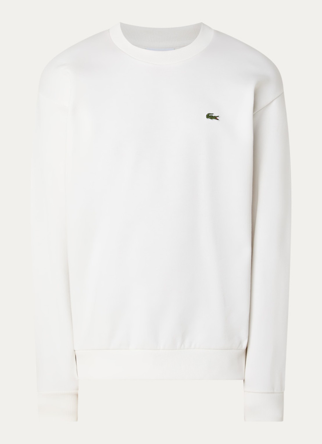 Lacoste Sweater met logo en ronde hals - voorkant 3 wit