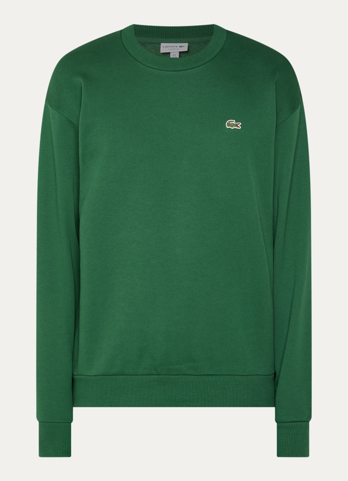 Lacoste Sweater met logo en ronde hals - voorkant 3 groen