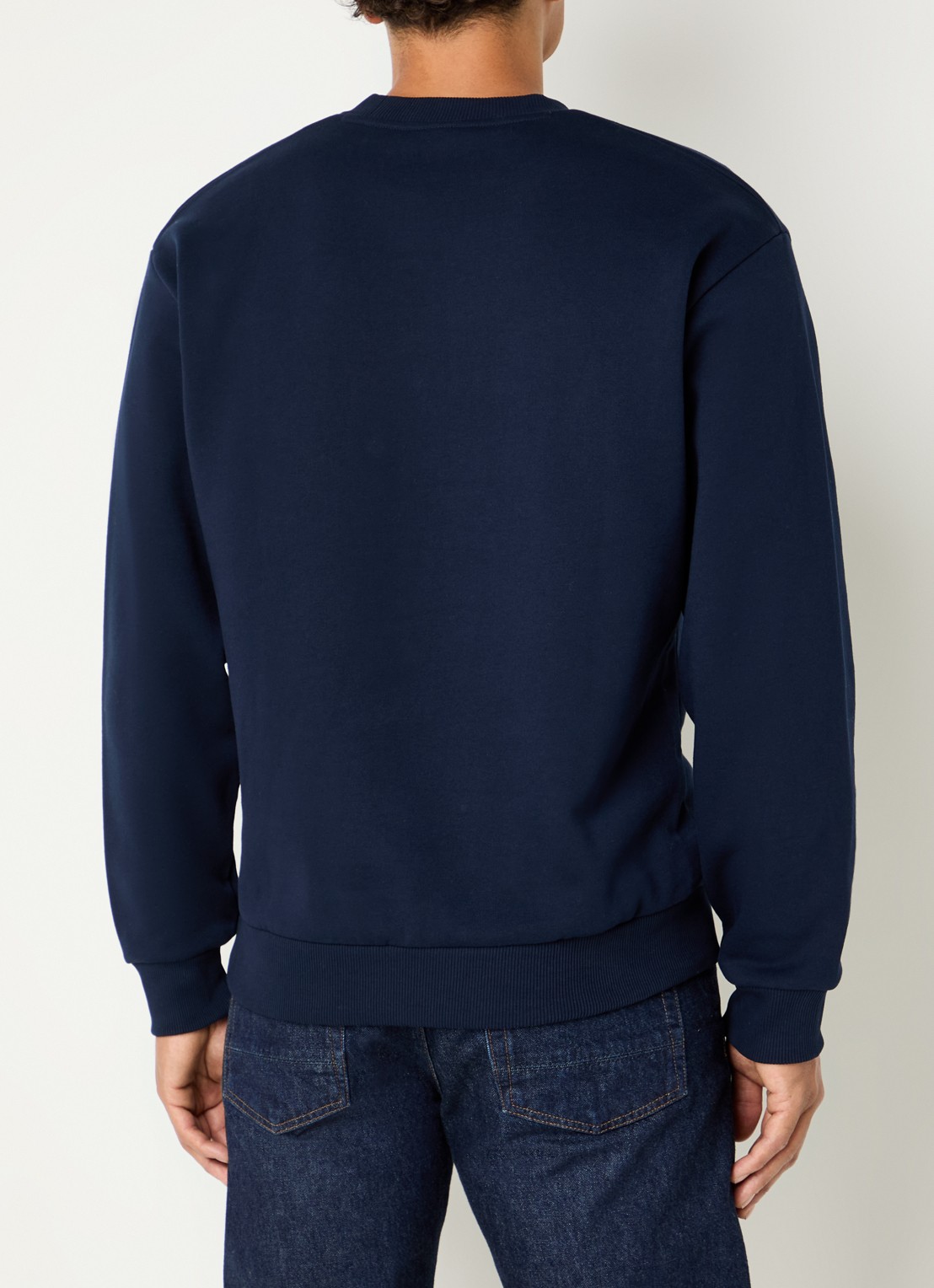 Lacoste Sweater met logo en ronde hals - achterkant 4 donkerblauw