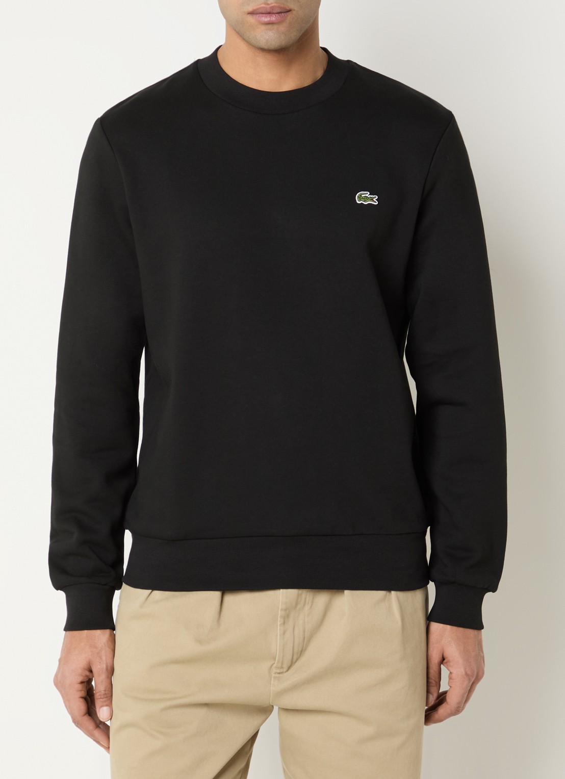 Lacoste Sweater met logo - detail 4 zwart