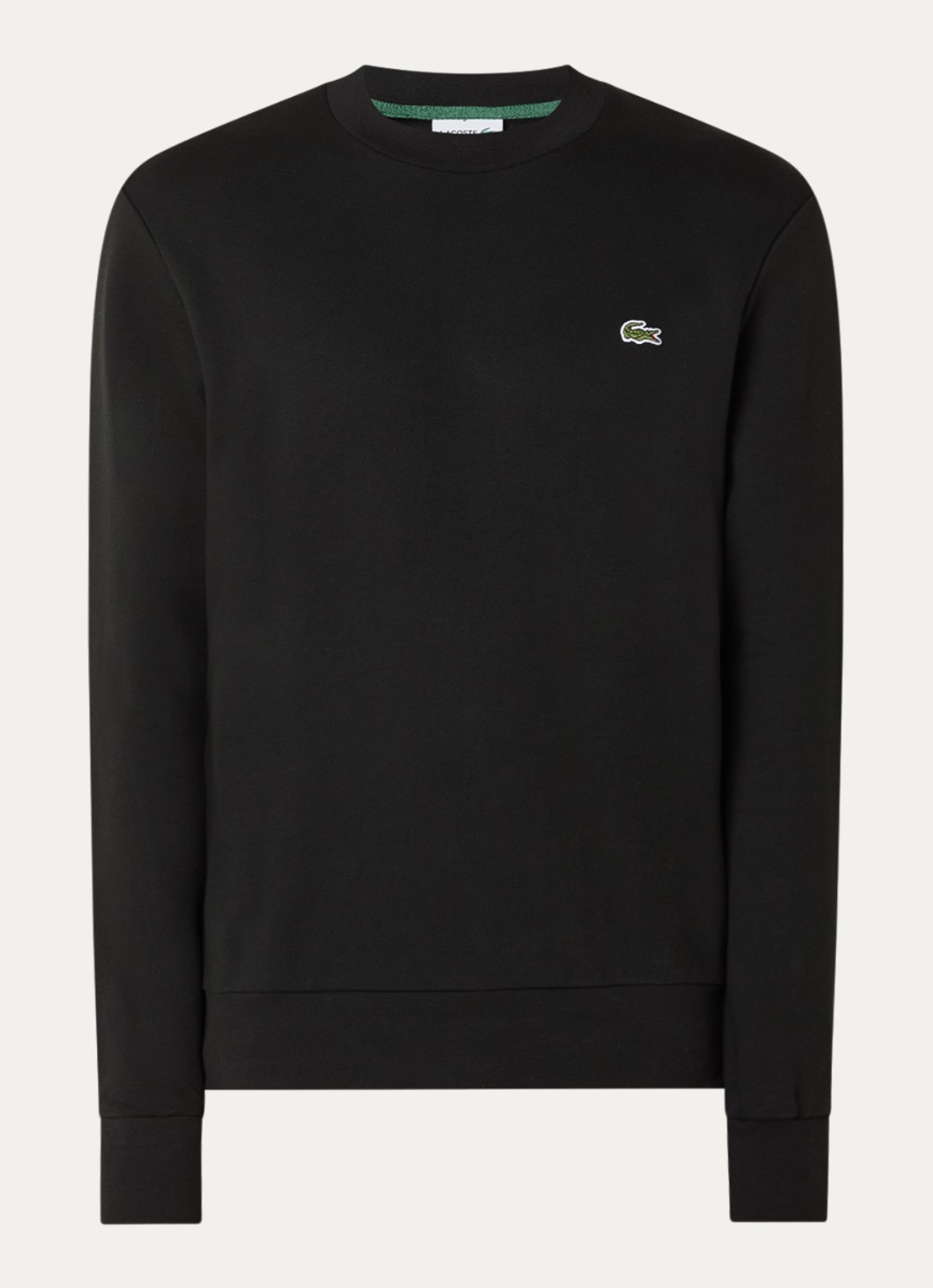 Lacoste Sweater met logo - voorkant 2 zwart