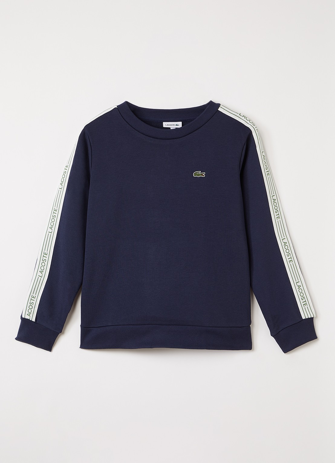 Lacoste Sweater met logoborduring - voorkant donkerblauw