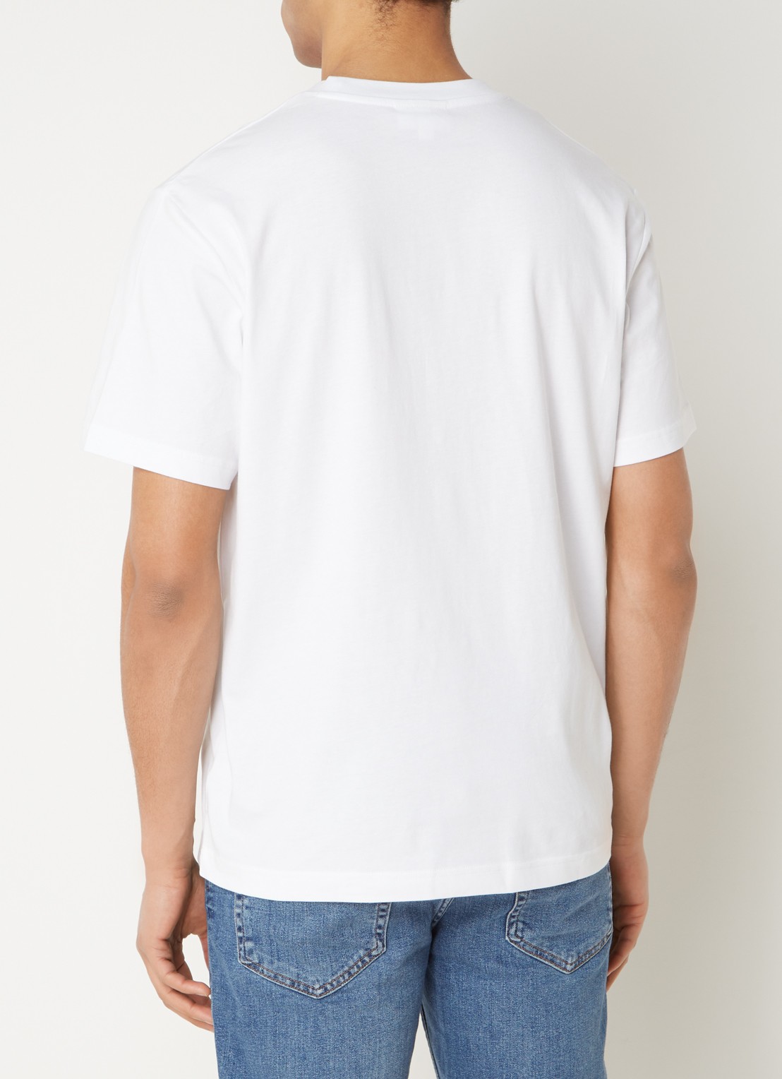 Lacoste T-shirt met logoborduring  - achterkant 2 wit