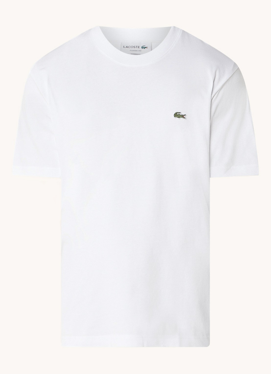 Lacoste T-shirt met logoborduring  - voorkant 3 wit