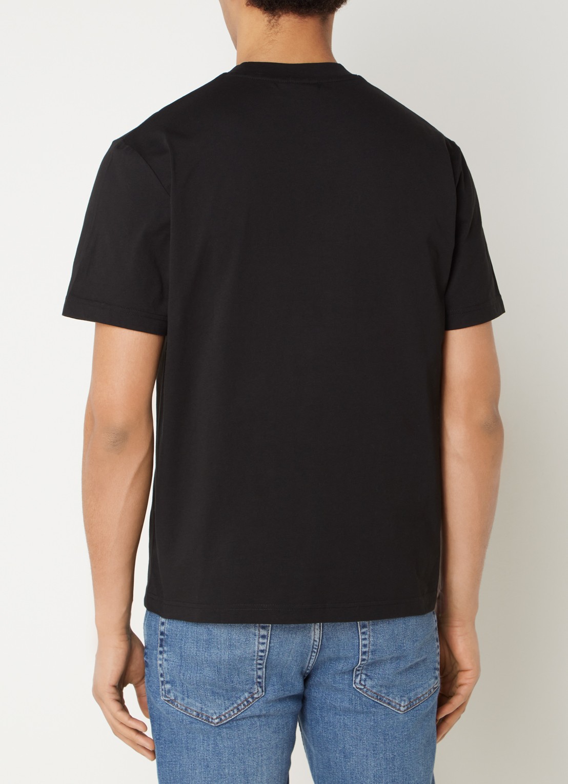 Lacoste T-shirt met logoborduring  - achterkant 3 zwart