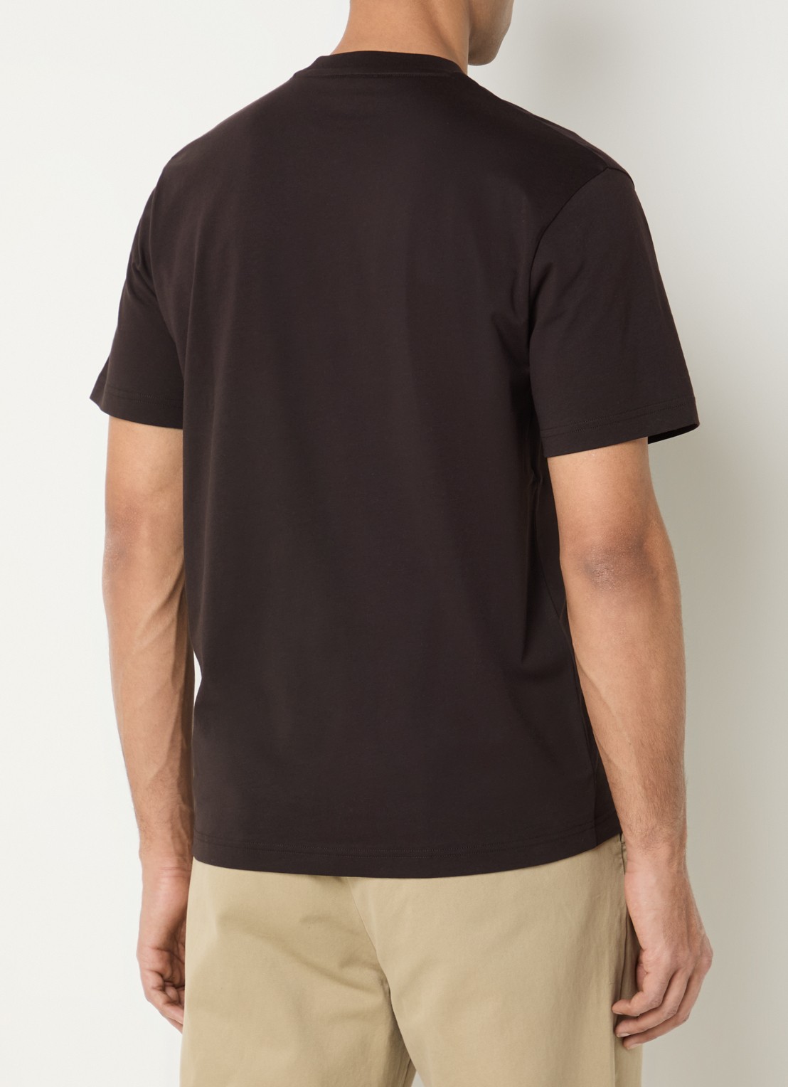 Lacoste T-shirt met logoborduring  - achterkant 2 buffle brown / bruin