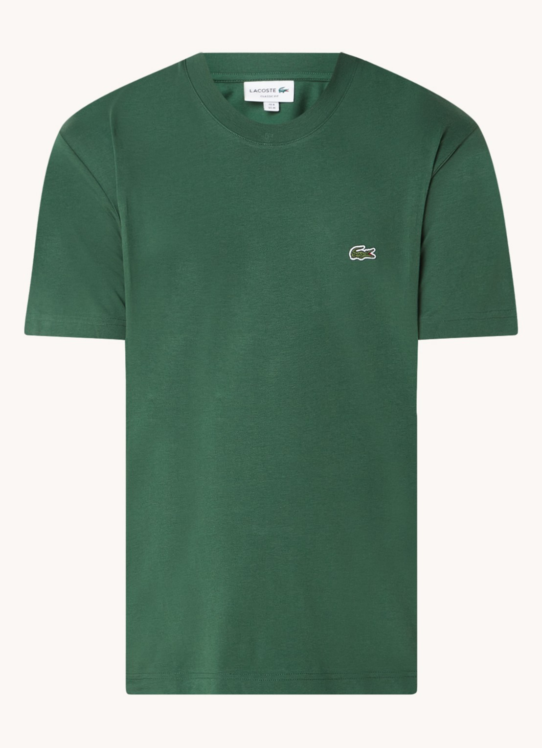 Lacoste T-shirt met logoborduring  - voorkant groen