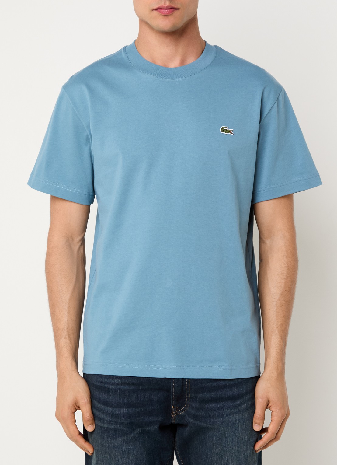 Lacoste T-shirt met logoborduring  - detail 3 petrol