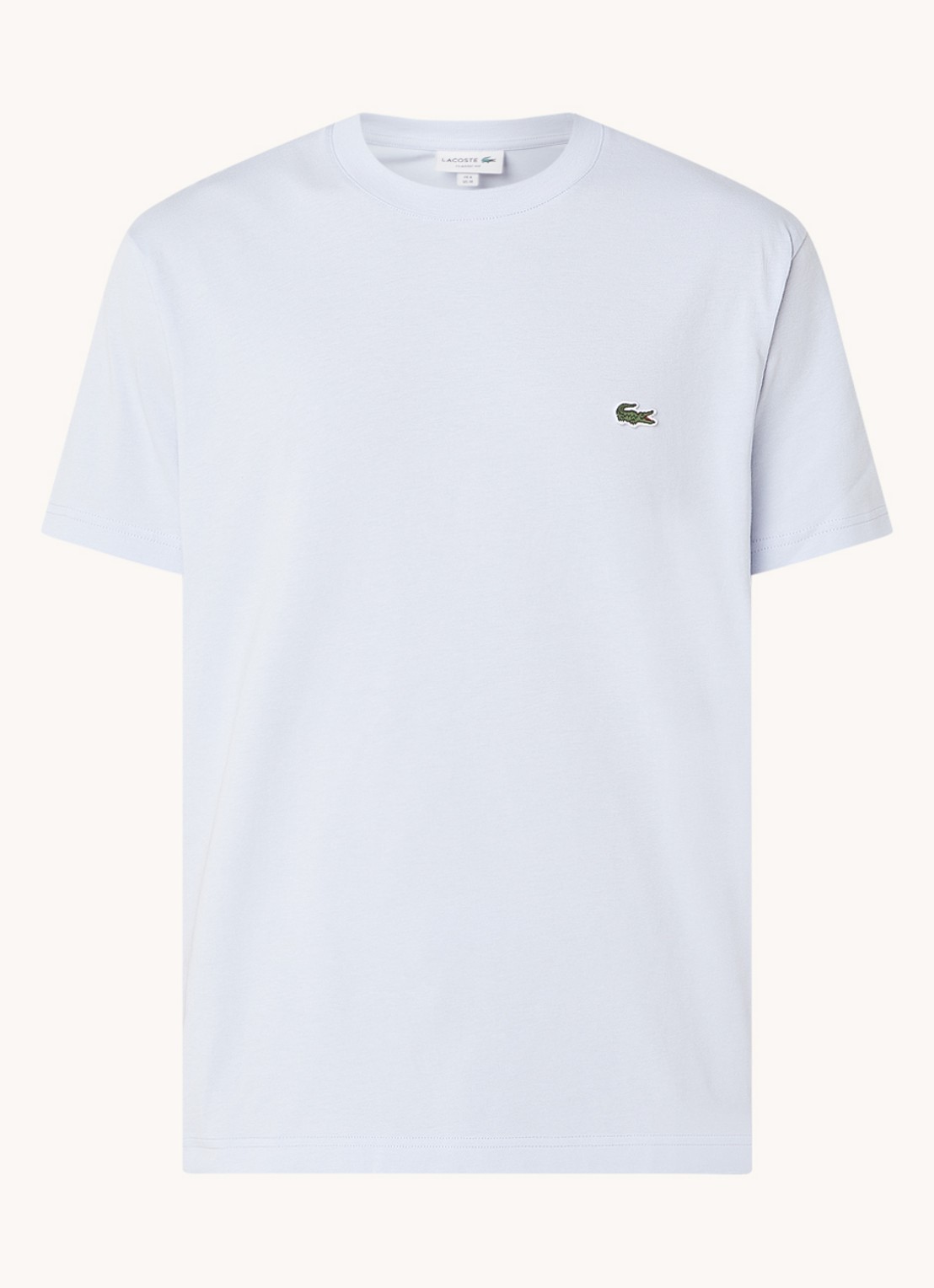Lacoste T-shirt met logoborduring  - voorkant lichtblauw